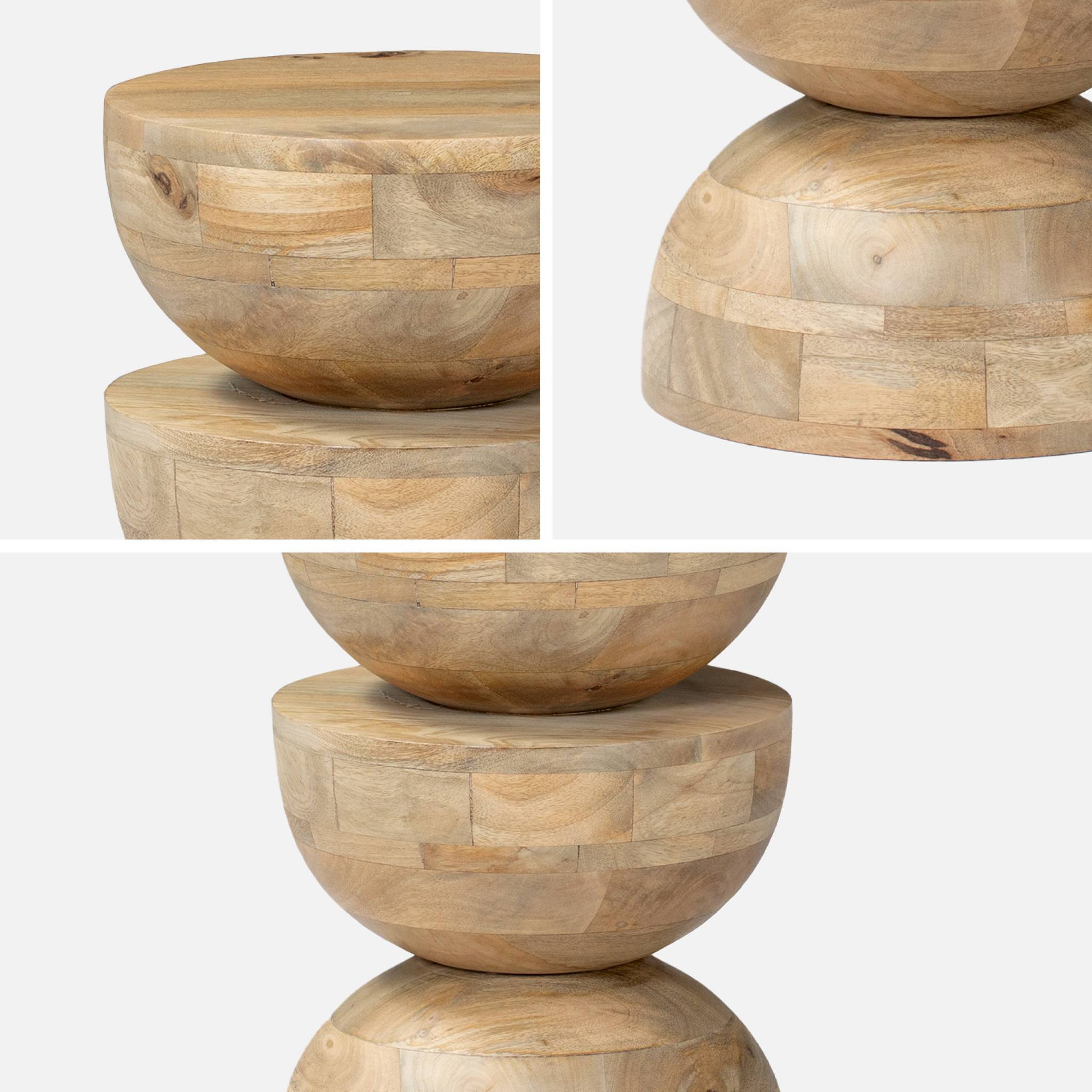 Table d'appoint. bout de canapé. table de chevet. tabouret en bois de manguier. Naturel. Sita. Ø30 x H 45cm SITA - 5