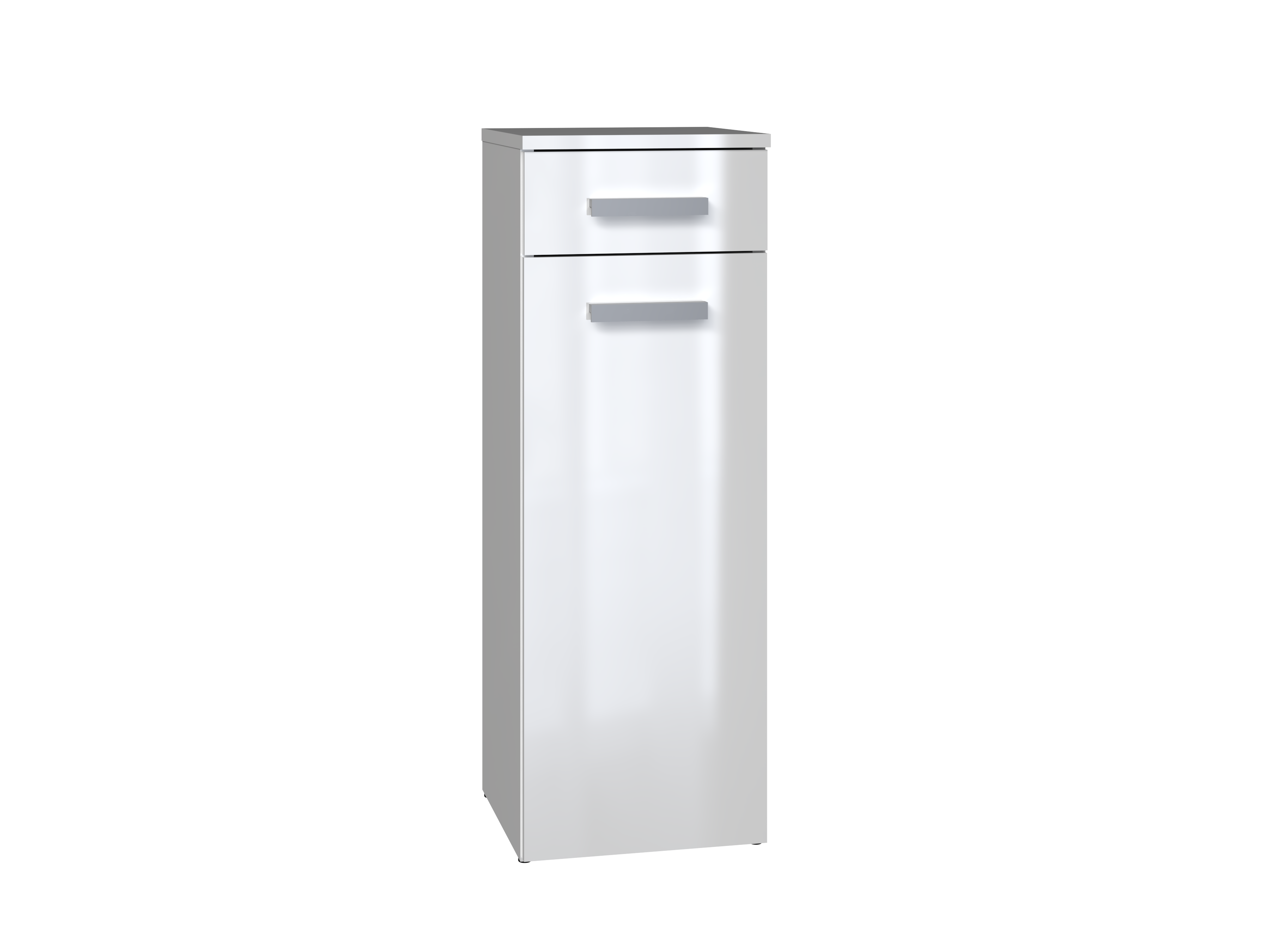 Meuble de salle de bain, Blanc Mat / Blanc Brillant, 85 x 30 x 30 cm