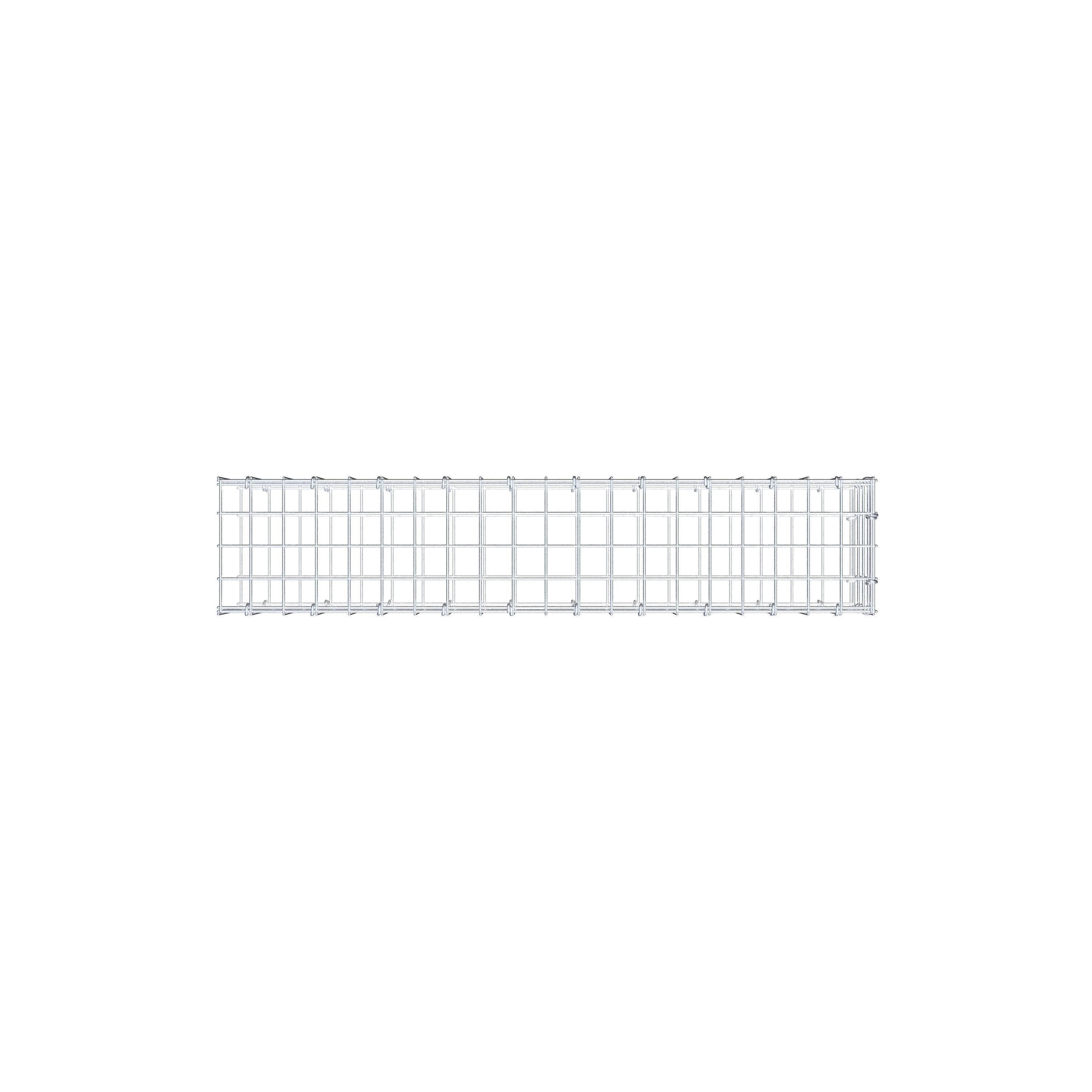 Gavión para alargar en acero galvanizado 100x20x20cm (LxAxP), malla 5 x 5cm, Anillo en C, sin rejilla frontal - 9