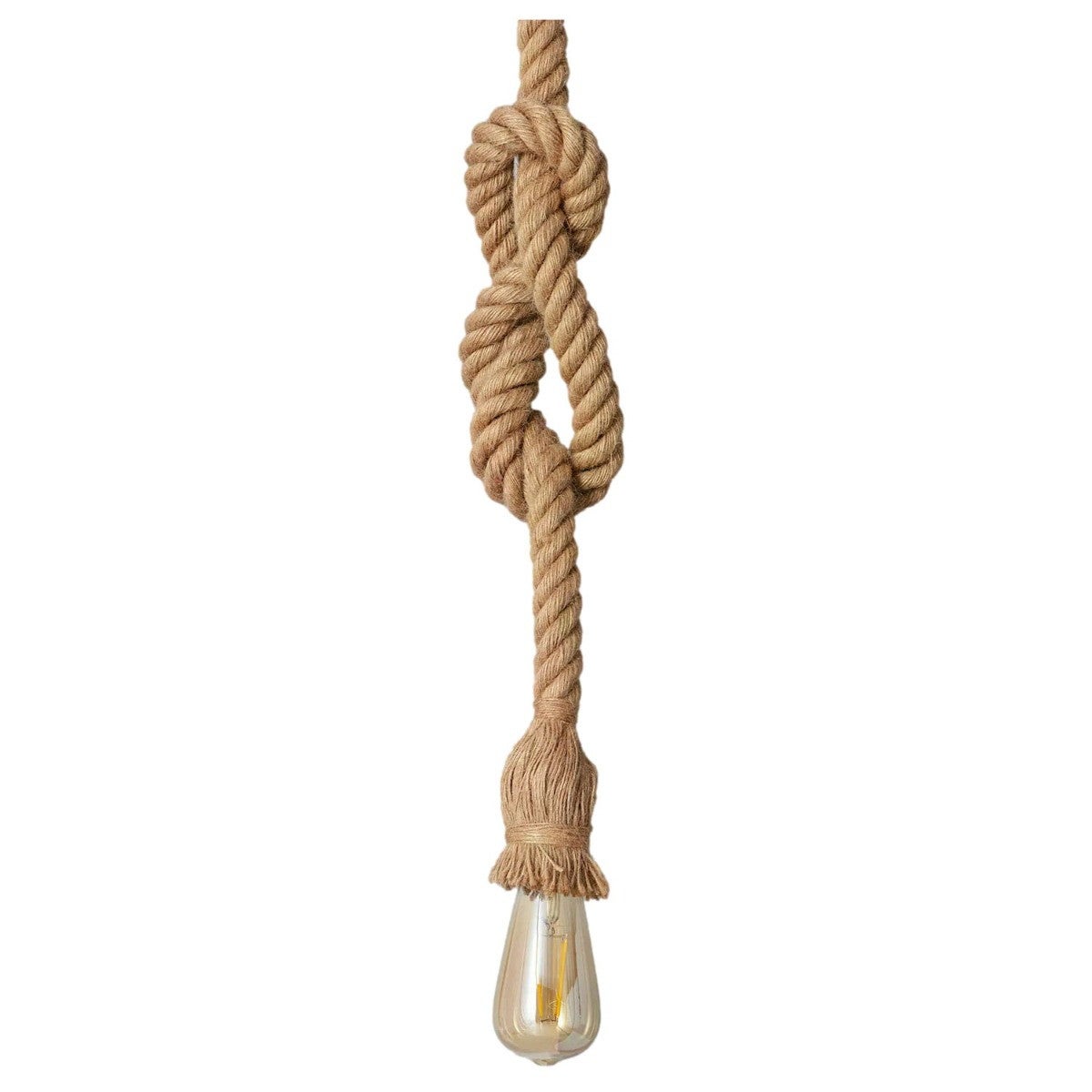Lampa sufitowa wisząca Boho brązowa 1xE27x40W boho wym: 143 x 5 x 5 cm sznurek / sizal Abruzzo