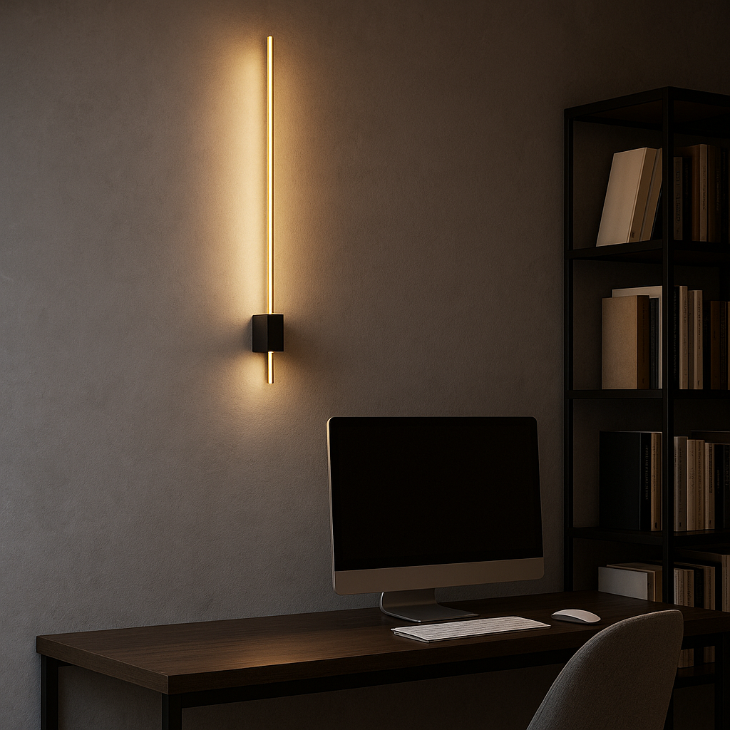 Kinkiet ścienny LED Como 60cm 6W IP20 4000K wewnętrzny zloty czarny lampa MasterLED - 3