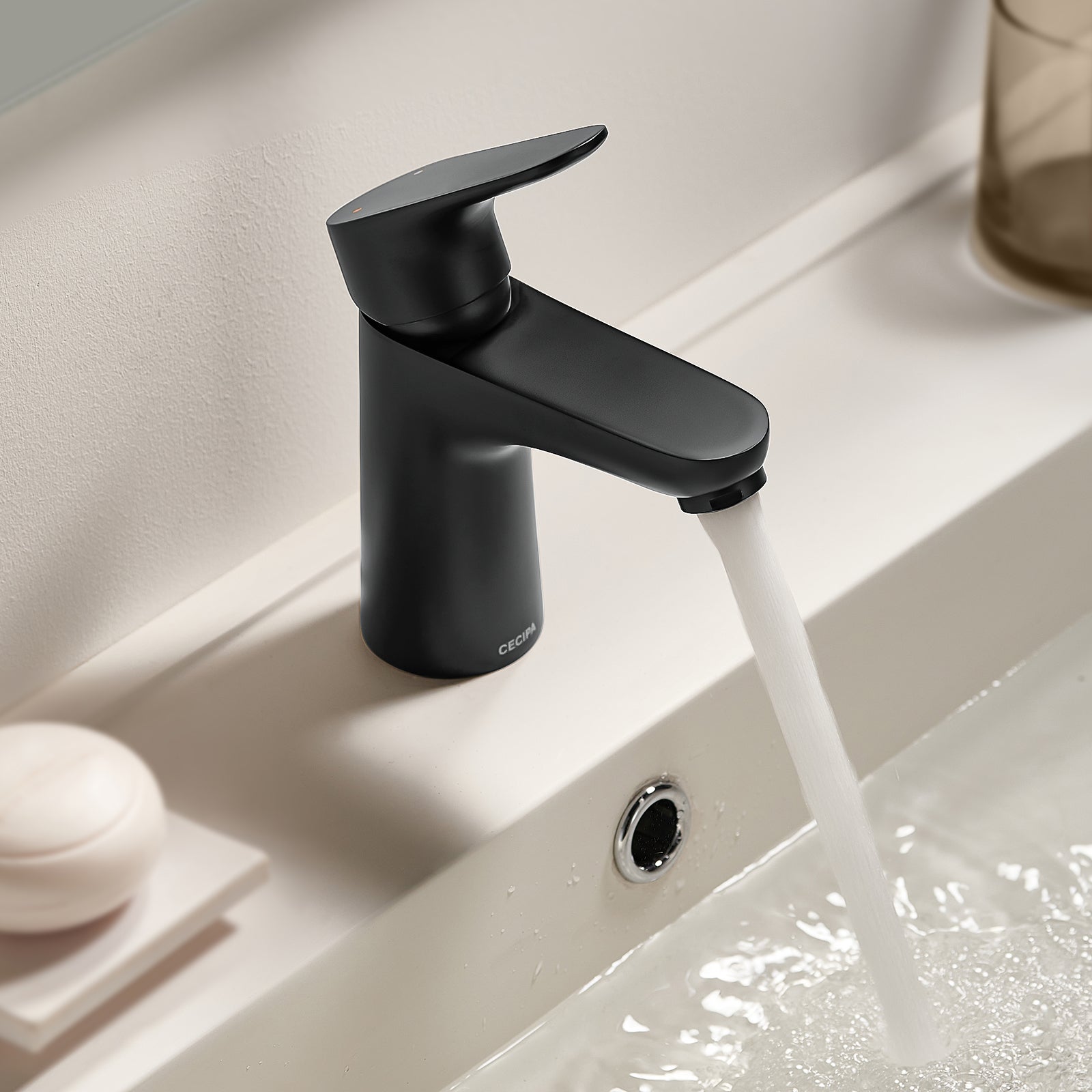 Grifería Baño Ahorro Agua Moderno CECIPA Monomando Acero Inoxidable - Mezclador Agua Caliente/Fría, Ahorro De Agua, Altura Salida 90mm Grifo Lavabo