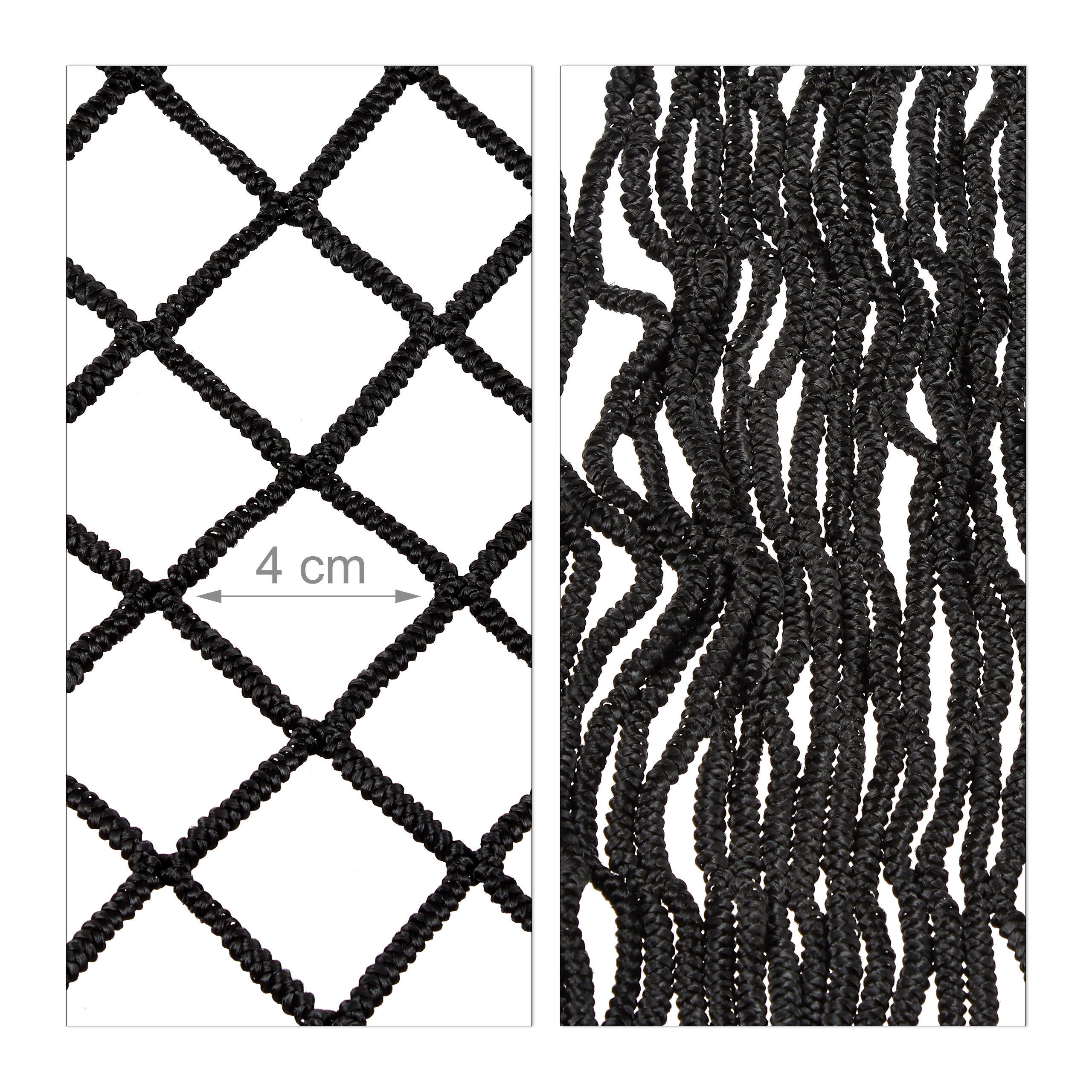 Filet de chargement en PE noir pour remorque et coffre, 2,10 x 1,25 m, extensible jusqu'à 3 x 2 m, Relaxdays - 4