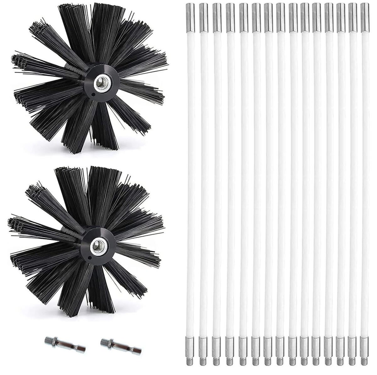 Kit Spazzola For La Pulizia Del Camino, Set For La Pulizia Del Condotto Con Aste Flessibili