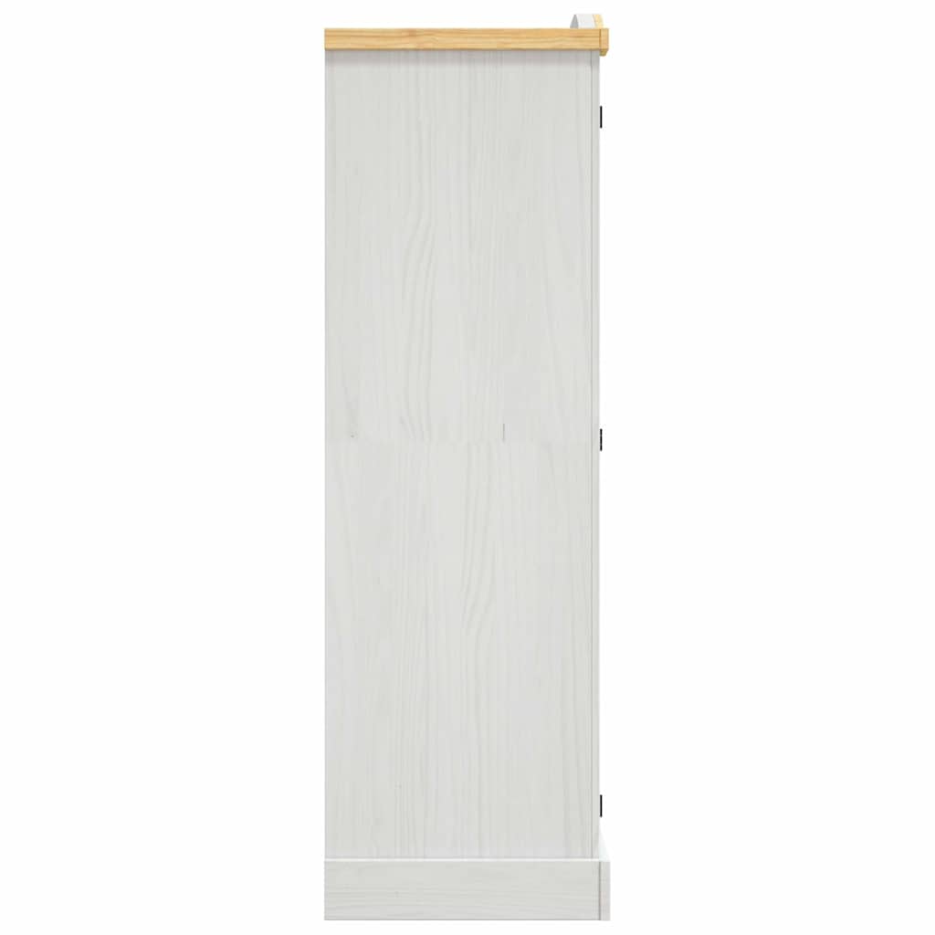 Armário de madeira de pinho mexicano estilo Corona branco com 3 portas - COMFORTXL - 4