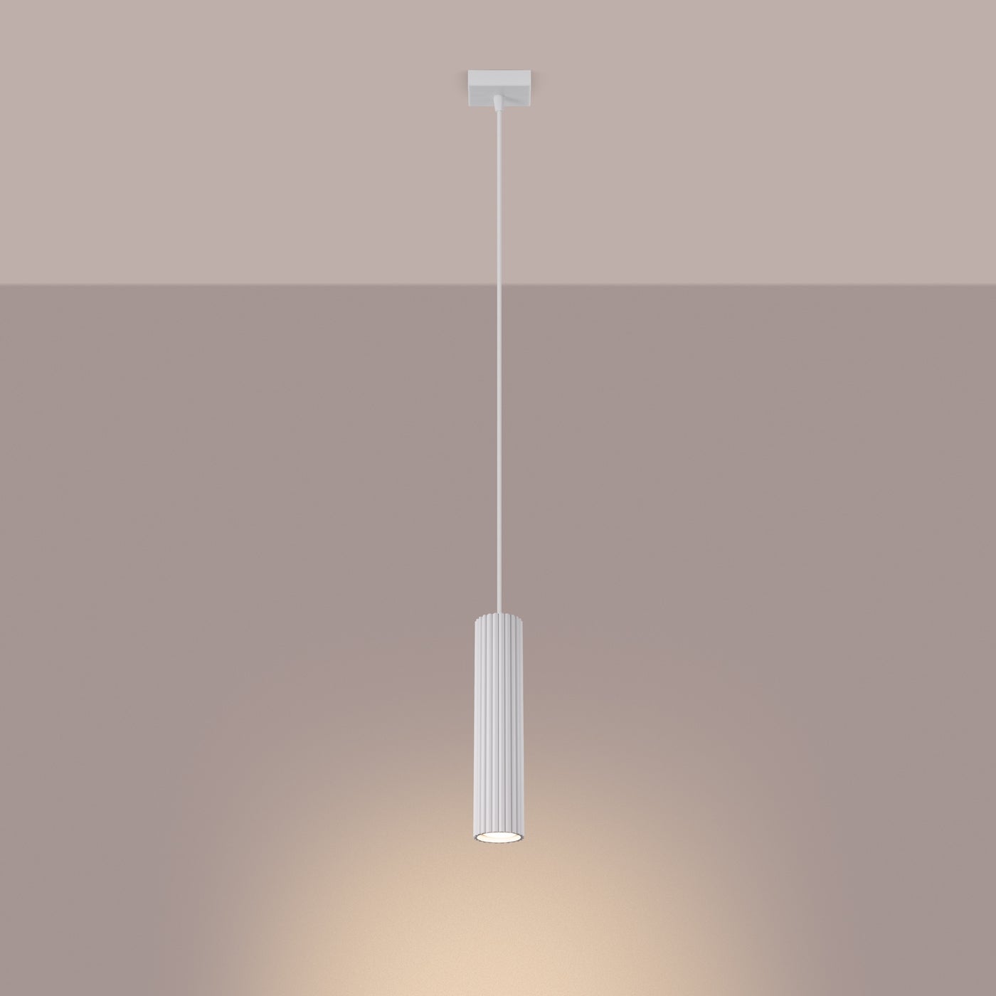 Lampa wisząca GLOOW 1 biały LED 3000K - 8x8x118cm Sollux