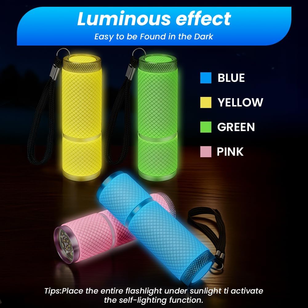 4 PCS Mini Lampe Torche, Lampe Torche LED Ultra Puissante, lampe torche pile, Jeu de lampe de Poche LED - 5