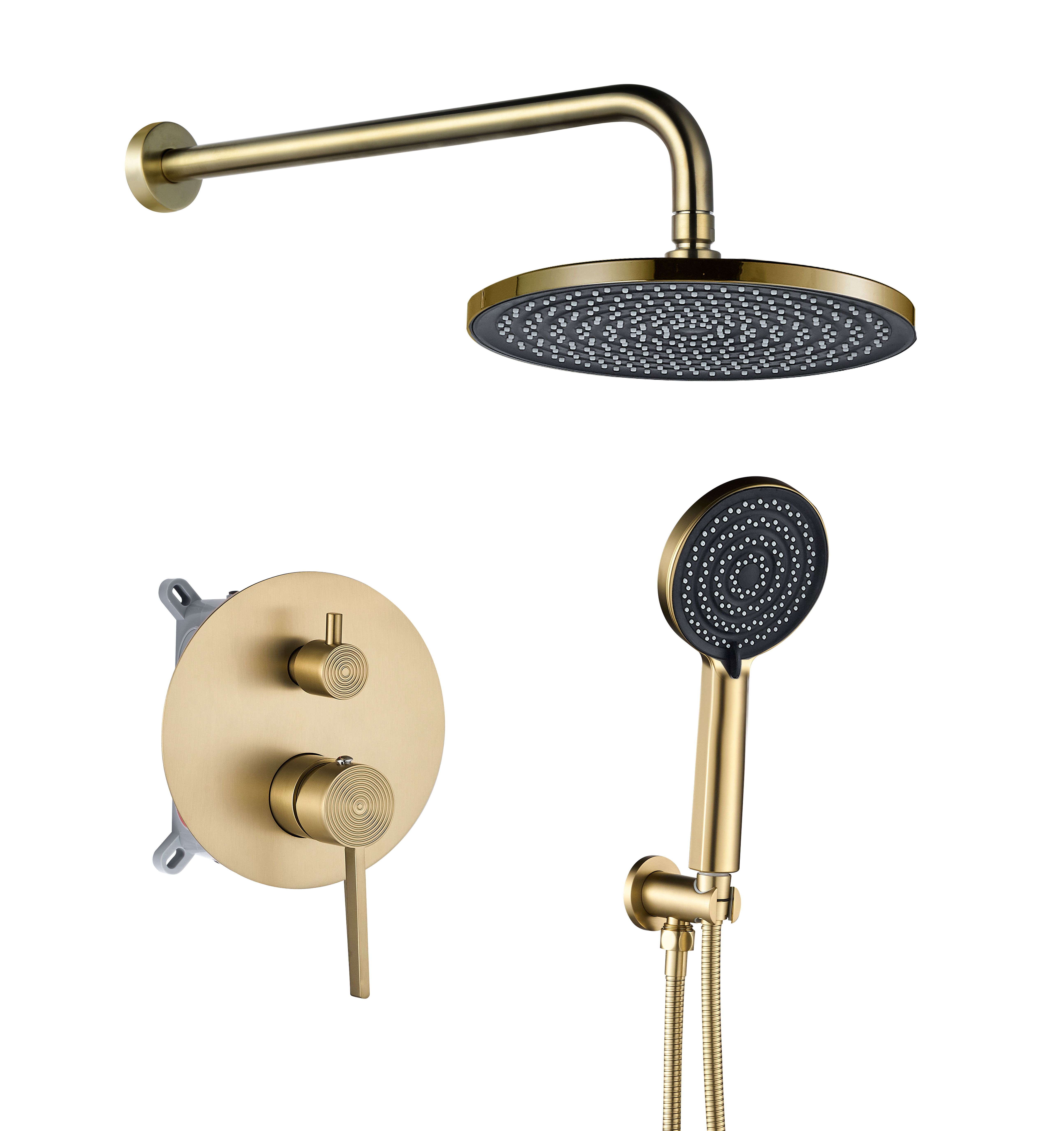KIT DE DOUCHE REA FOSTER BRUSH GOLD + BOX | Leroy Merlin
