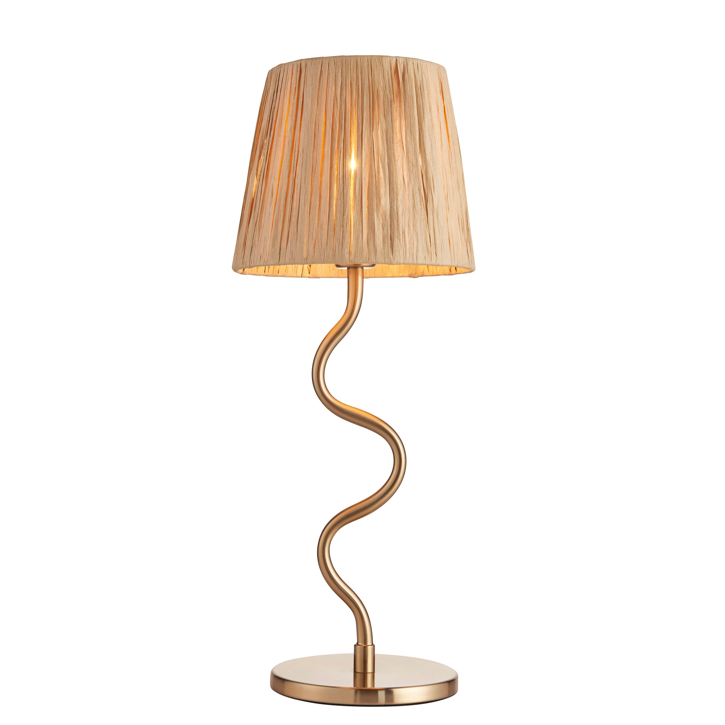 Lampa stołowa falowana WRIGGLE mosiężno-złota 1xE14x7W metal wym:45,7x18x18cm IP20 Endon