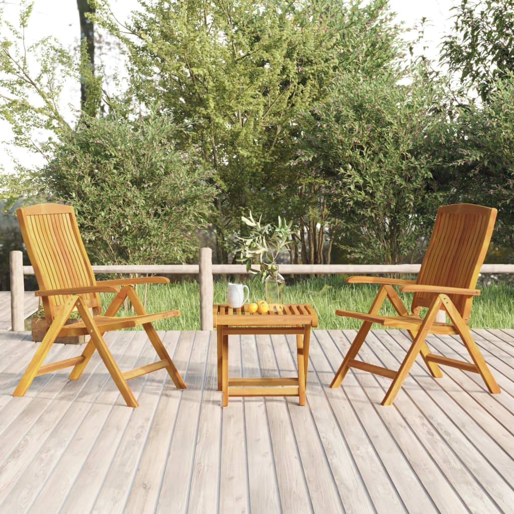 MiCasa Italia. Set da Pranzo Giardino Pieghevole 3 pz Cuscino Massello