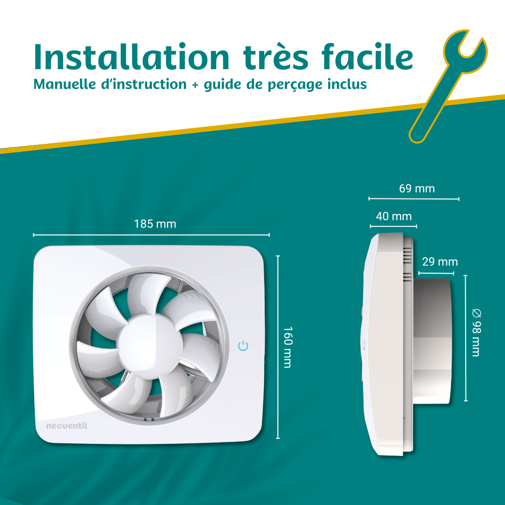 KELIS - Extracteur d'air intelligent connecté pour Salle de Bain, WC et Cuisine - Détection Humidité, Lumière et Odeurs avec Minuterie Intégrée - - 6