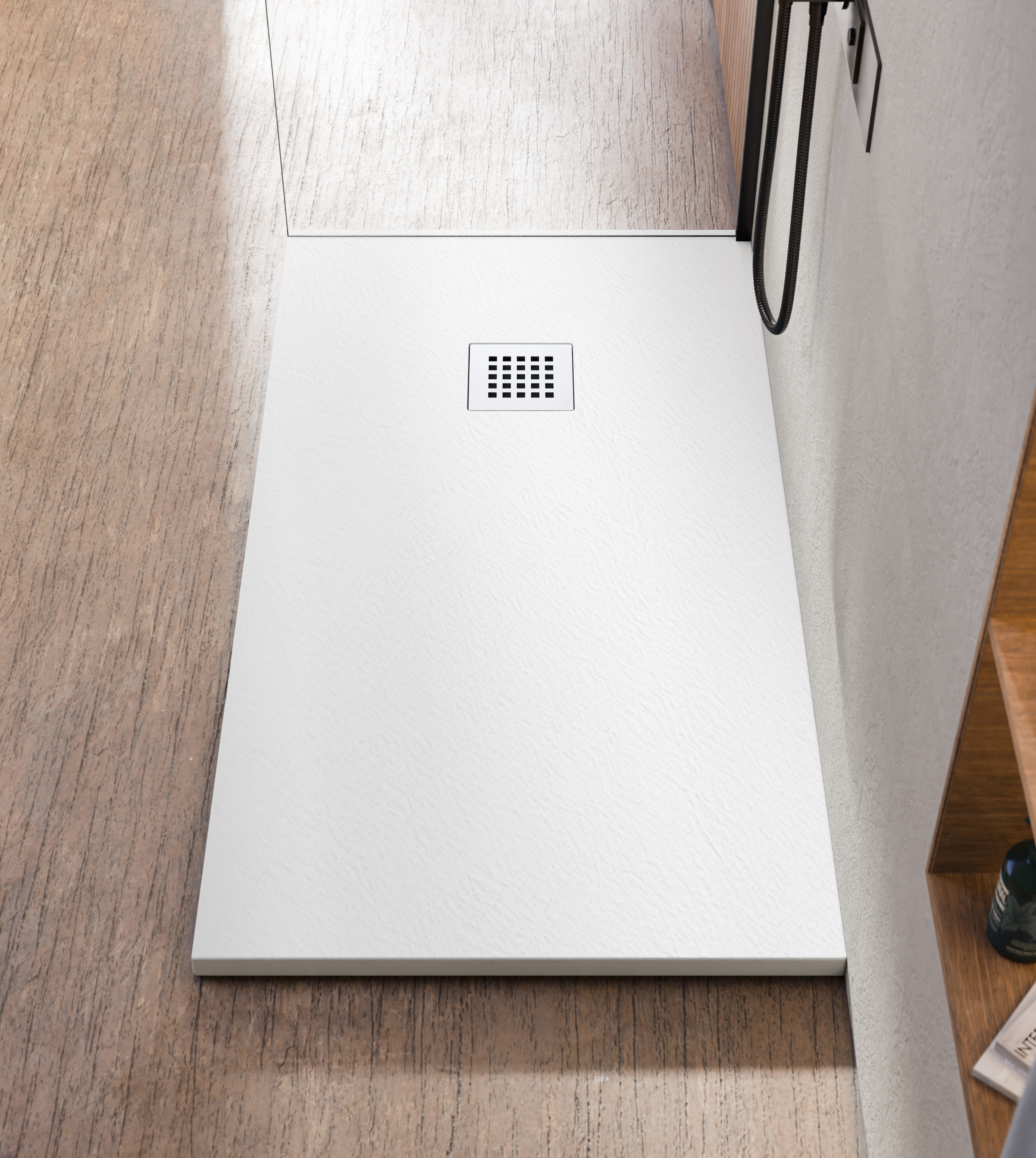 Piatto Doccia In Resina FLOW 70x110 - Texture Pizarra Antiscivolo Con Sifone