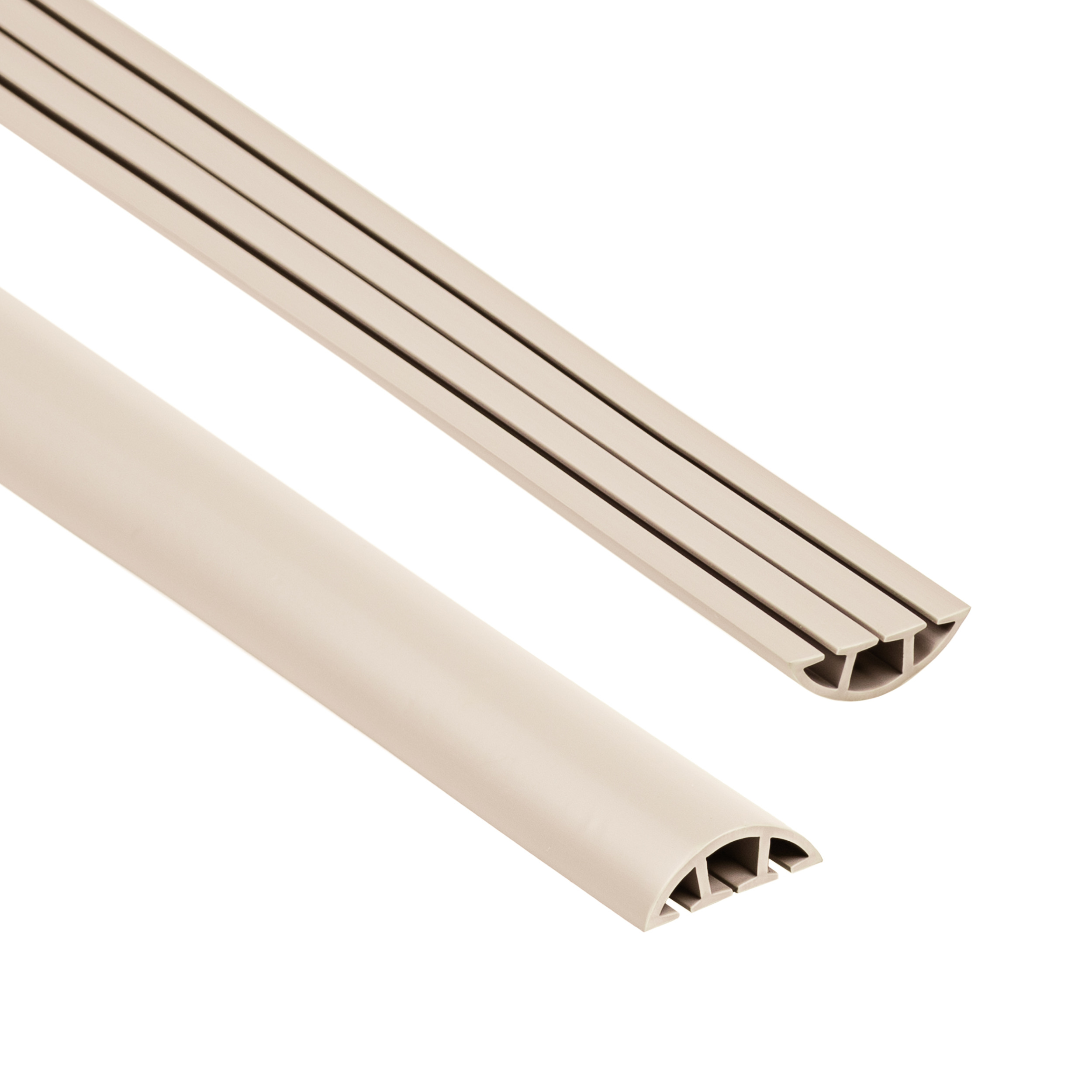 QUEST Bande de câble en PVC 10x40mm, 2m, cache-câble, semi-circulaire, beige