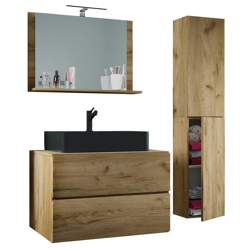 umywalka do mebli łazienkowych Lendas Dąb miodowy W. 150 x S. 114 x G. 52 cm