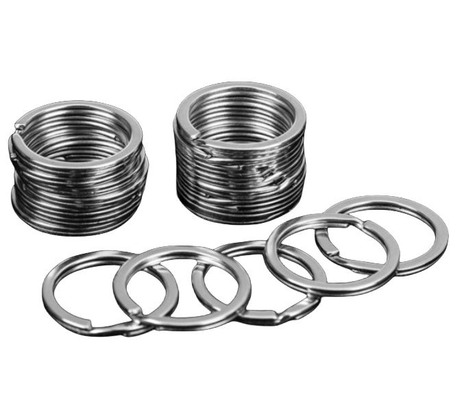 Prasacco Lot de 50 petits porte-clés noirs de 10 mm - Anneaux fendus en métal pour porte-clés
