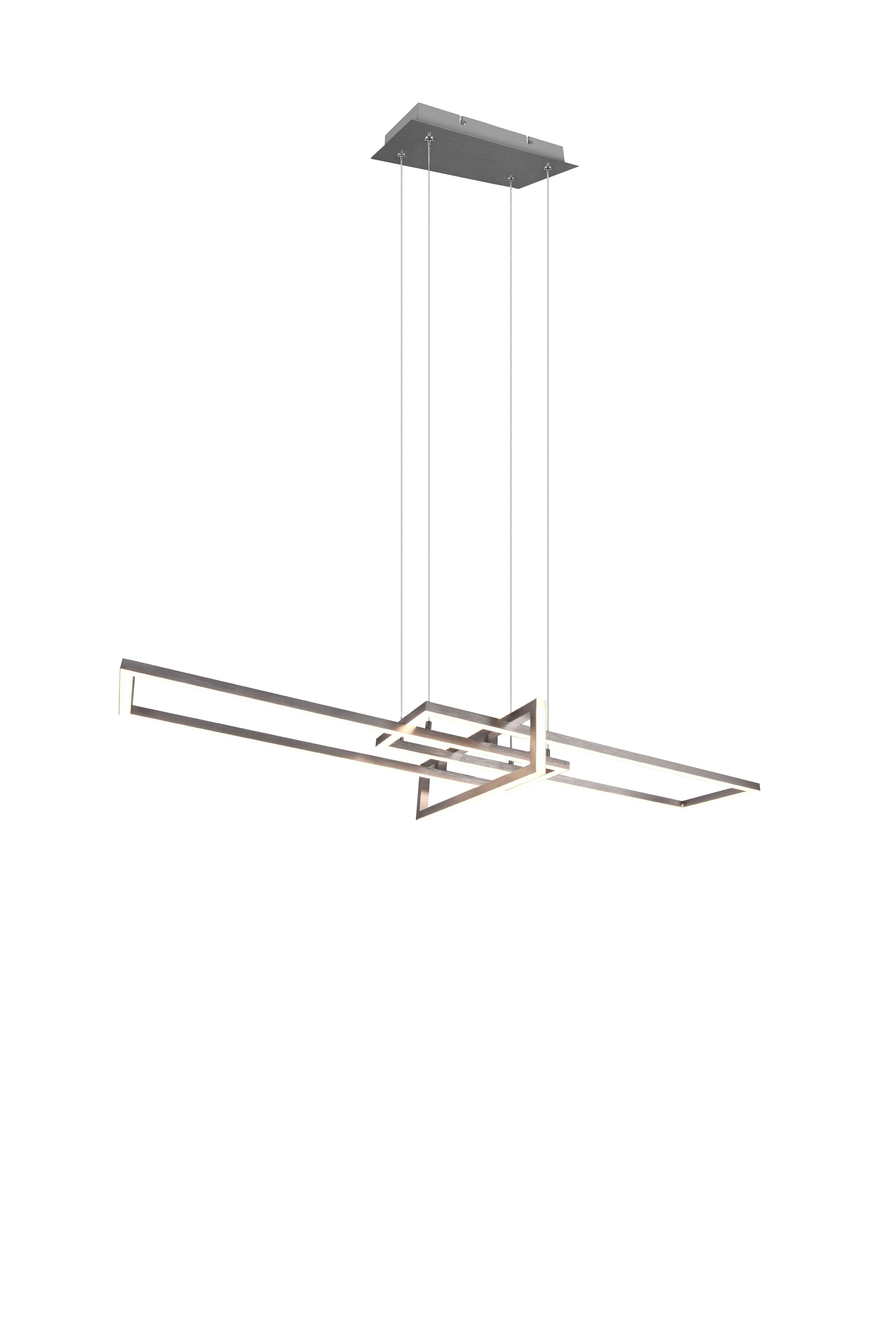 Lampa wisząca LED SALINAS 34W Ciepła biel 4200lm metal srebrno-biała wym:150x110x40cm IP20 Trio