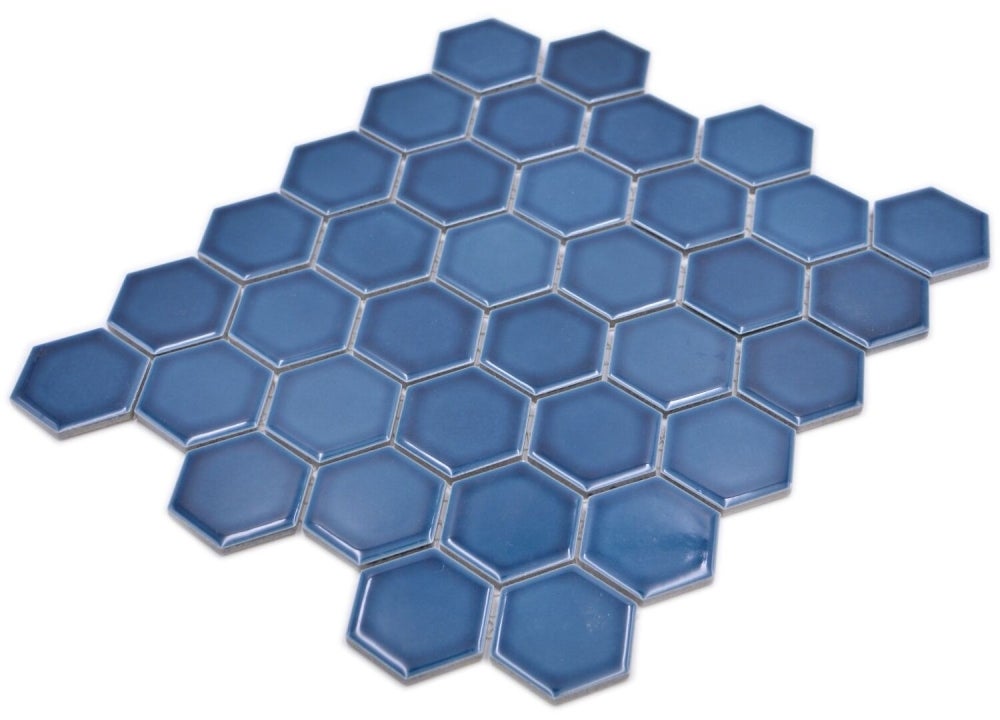 Carreaux De Mosaïque Hexagonaux Bleu-vert Brillant – Super Pour Crédence, Miroir Ou Mur Salle De Bain