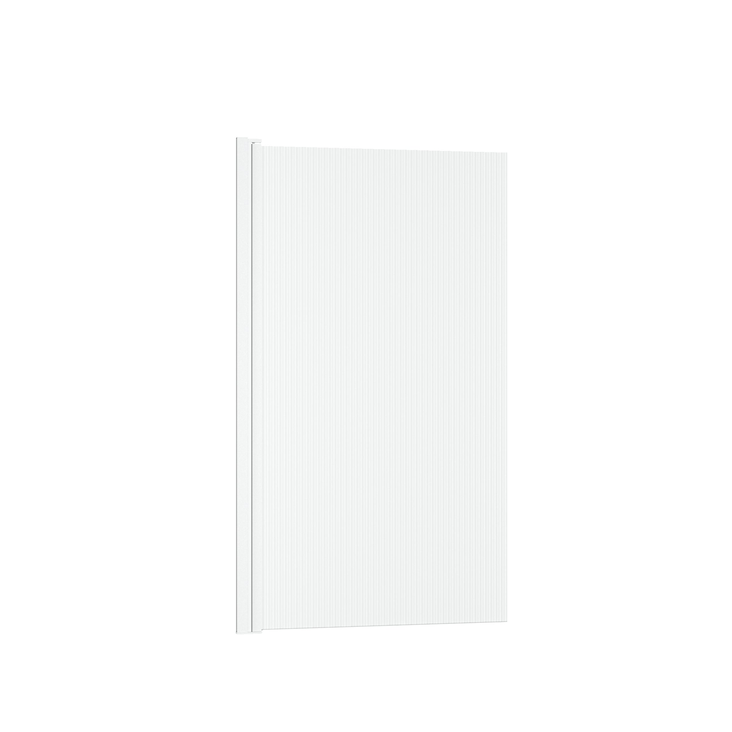 Pare baignoire Rabattable 80x140cm - Profilé Blanc - Verre Trempé Ondulé 5mm - WAVY - 3