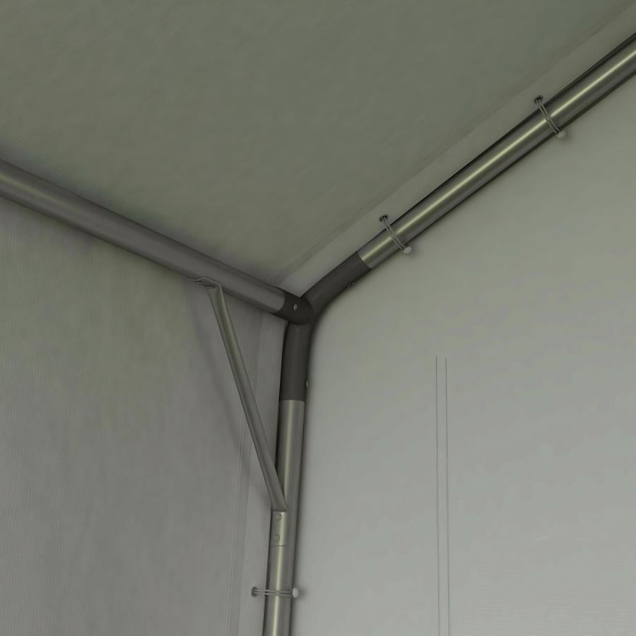 Carpa de garaje 2,1x3,6x2,35m acero galvanizado, lona impermeable UV, puerta con cremallera para motos y herramientas - 4
