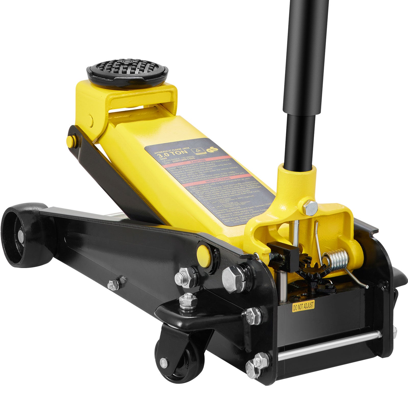 Cric Idraulico A Carrello VEVOR 2,5 Tonnellate – Basso Profilo, Altezza 85-350 Mm, Con Adattatori In Gomma Per SUV, Per Auto E Moto