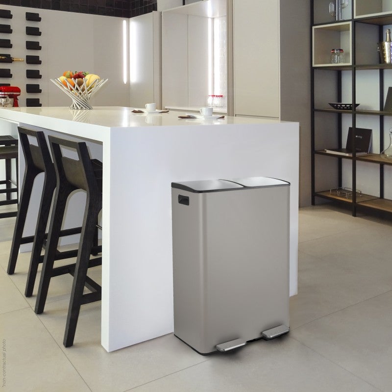 Pattumiera A Pedale Dustin In Acciaio Inox 50L: Apertura Soft Close E Secchio Estraibile – Elegante E Silenziosa Per Casa E Ufficio