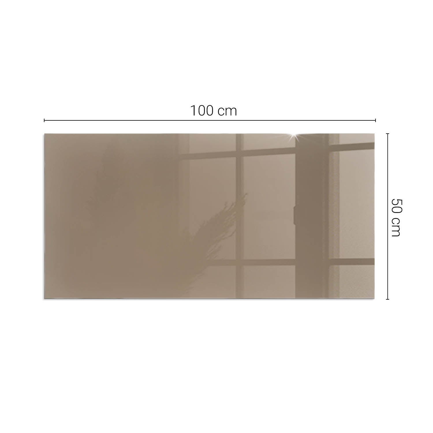 Prostokątna płyta szklana ochronna pod piecyk, kominek - 100x50 cm - Kolor Brązowy - TULUP - 2