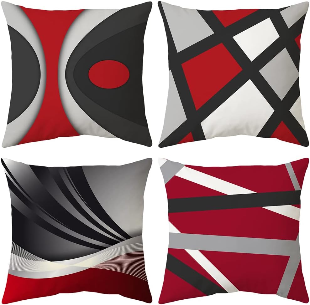 Housse De Coussin Décorative 18 Pouces - Thème Noël (Père Noël, Bonhomme De Neige) - Coton Lin