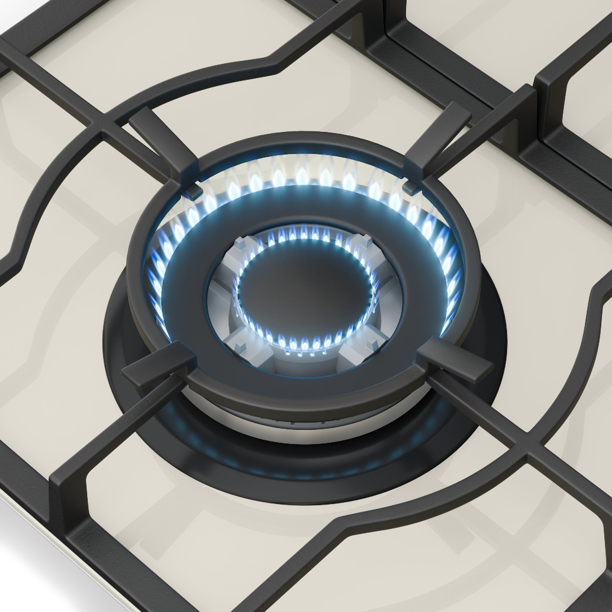 Klarstein Plaque de Cuisson Gaz Table de Cuisson 5 Brûleurs Plaque de Cuisson Encastrable 11100W Gaziniere Ivoire - 7