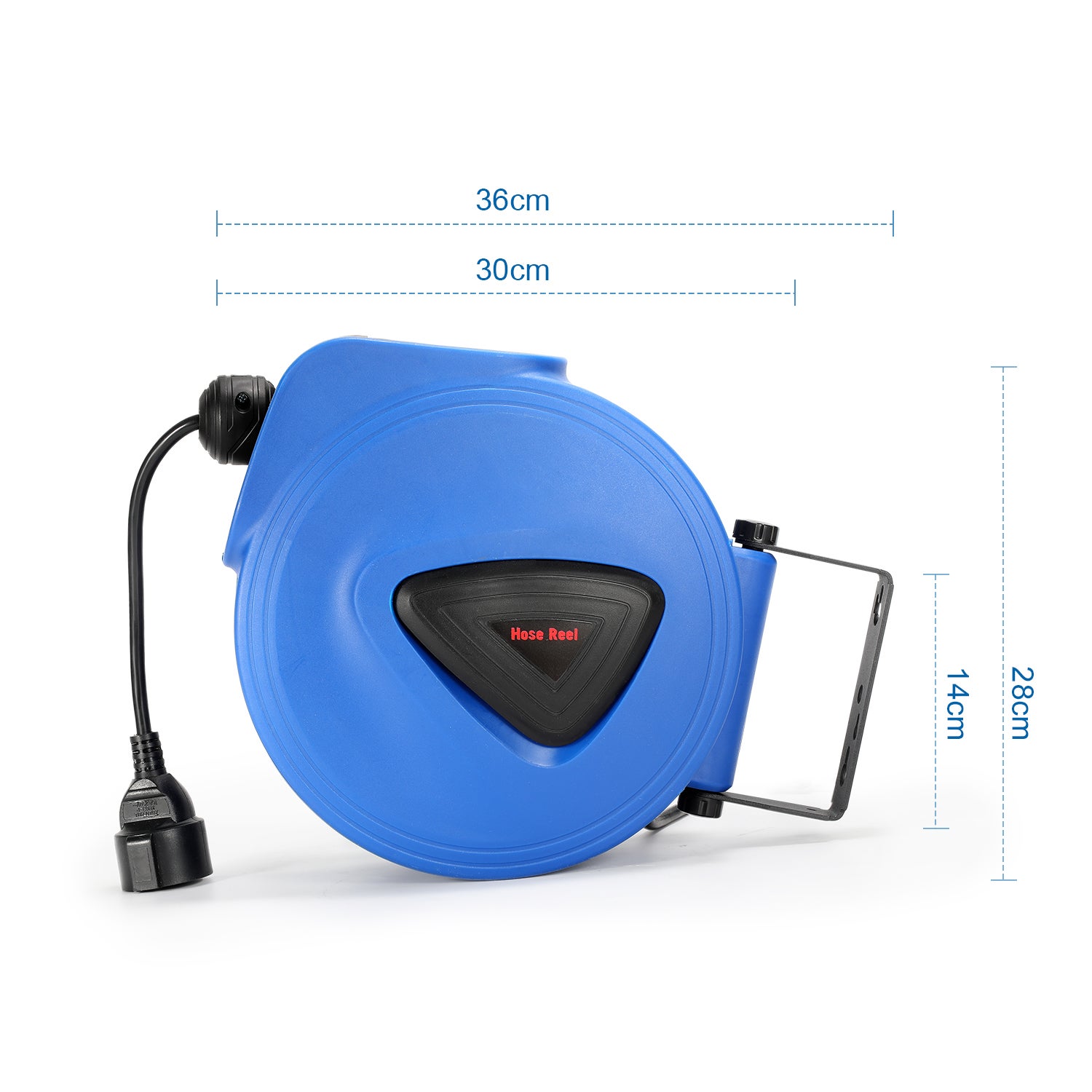 enrouleur electrique automatique enrouleur electrique mural 20 m boîtier plastique cordon 1,5m pivotable 180° - 2
