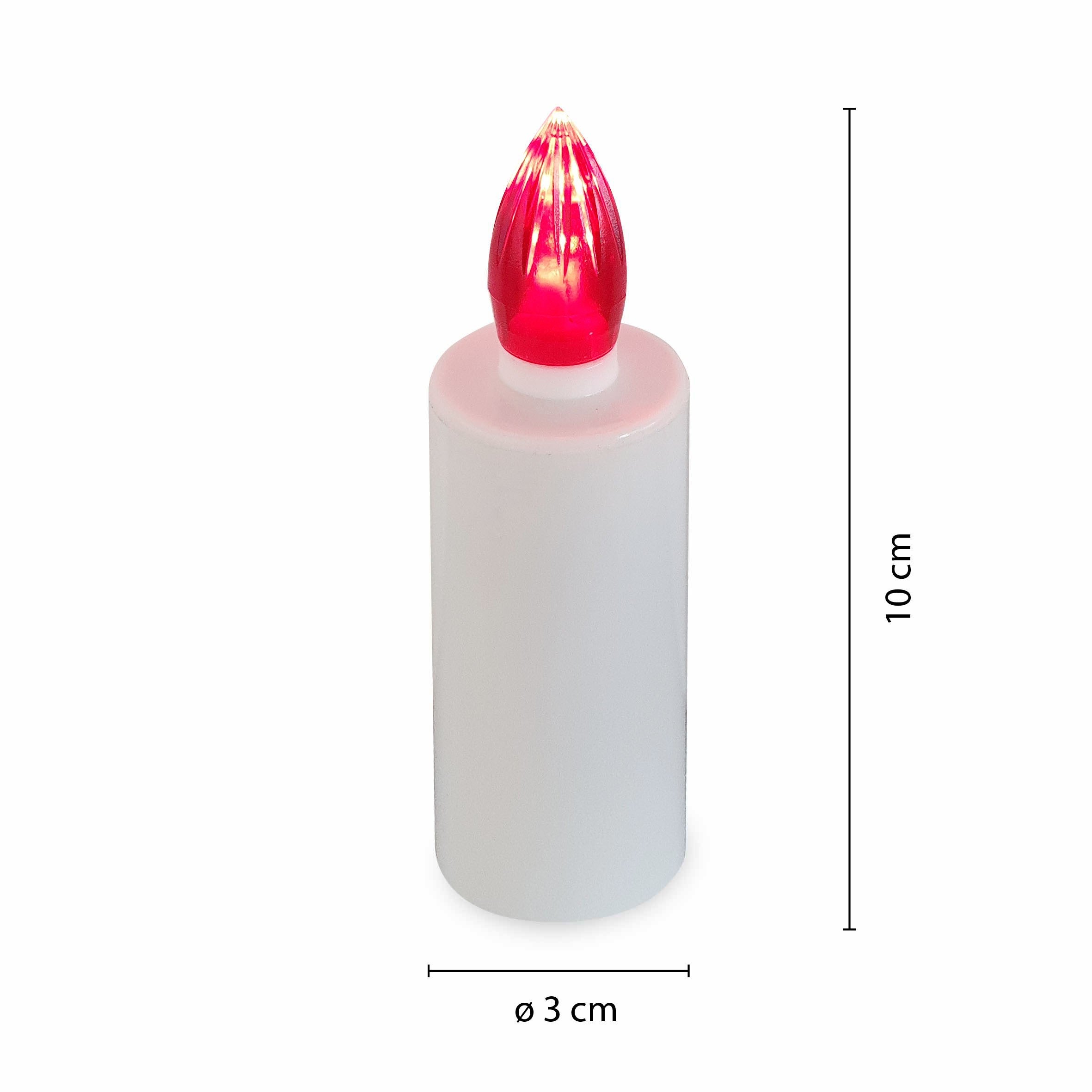 INFINITY&nbsp;: bougie votive LED, durée de 365 jours, blanche avec lumière intermittente rouge - 2