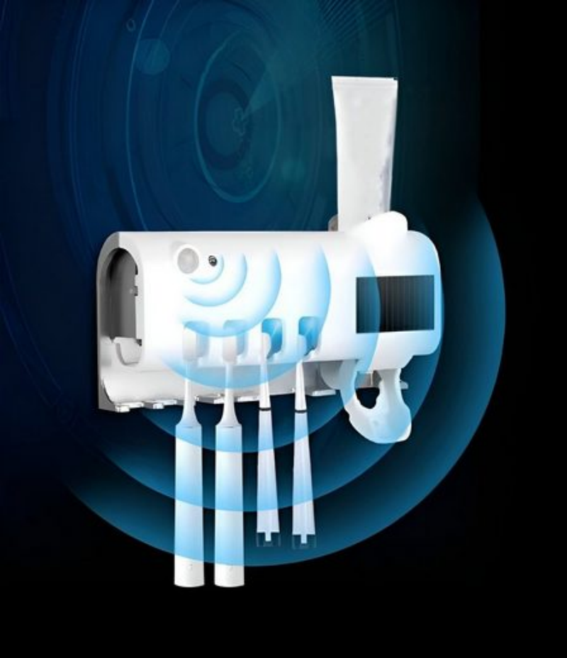 Wielofunkcyjny uchwyt ścienny na szczoteczkę do zębów Smart UV w kolorze czarnym z inteligentnym wykrywaniem i sterylizacją ultrafioletową - 3