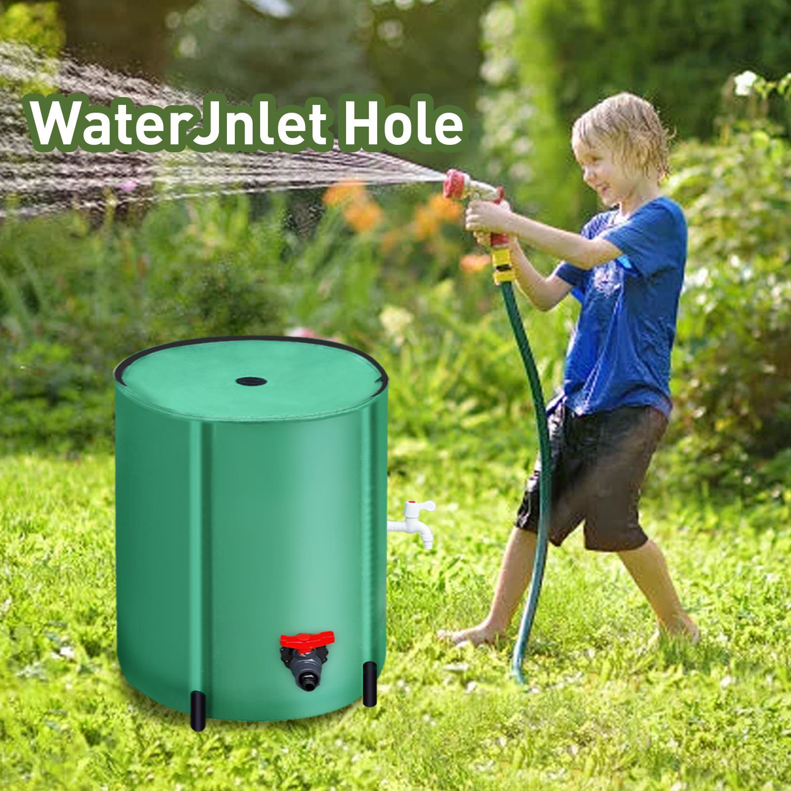BETAFACE Seau à eau pliable, 50L, réservoir de stockage d'eau en PVC, avec robinet et filtre, résistant au soleil, pour le jardin et le camping (noir) - 9