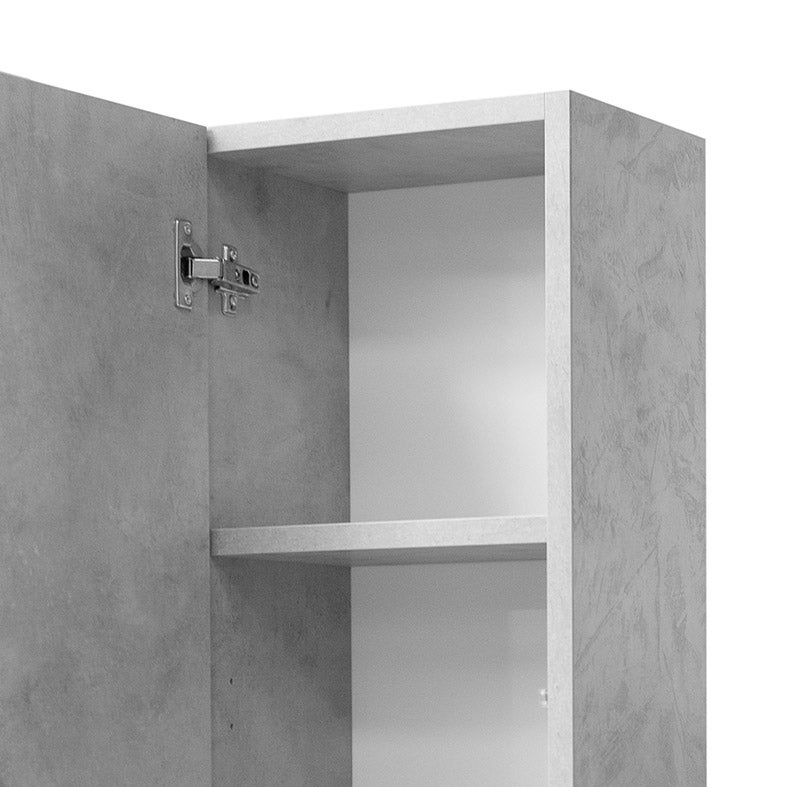 Colonna bagno sospesa in legno 1 anta altezza 125 cm cemento chiaro I Made in Italy - 5