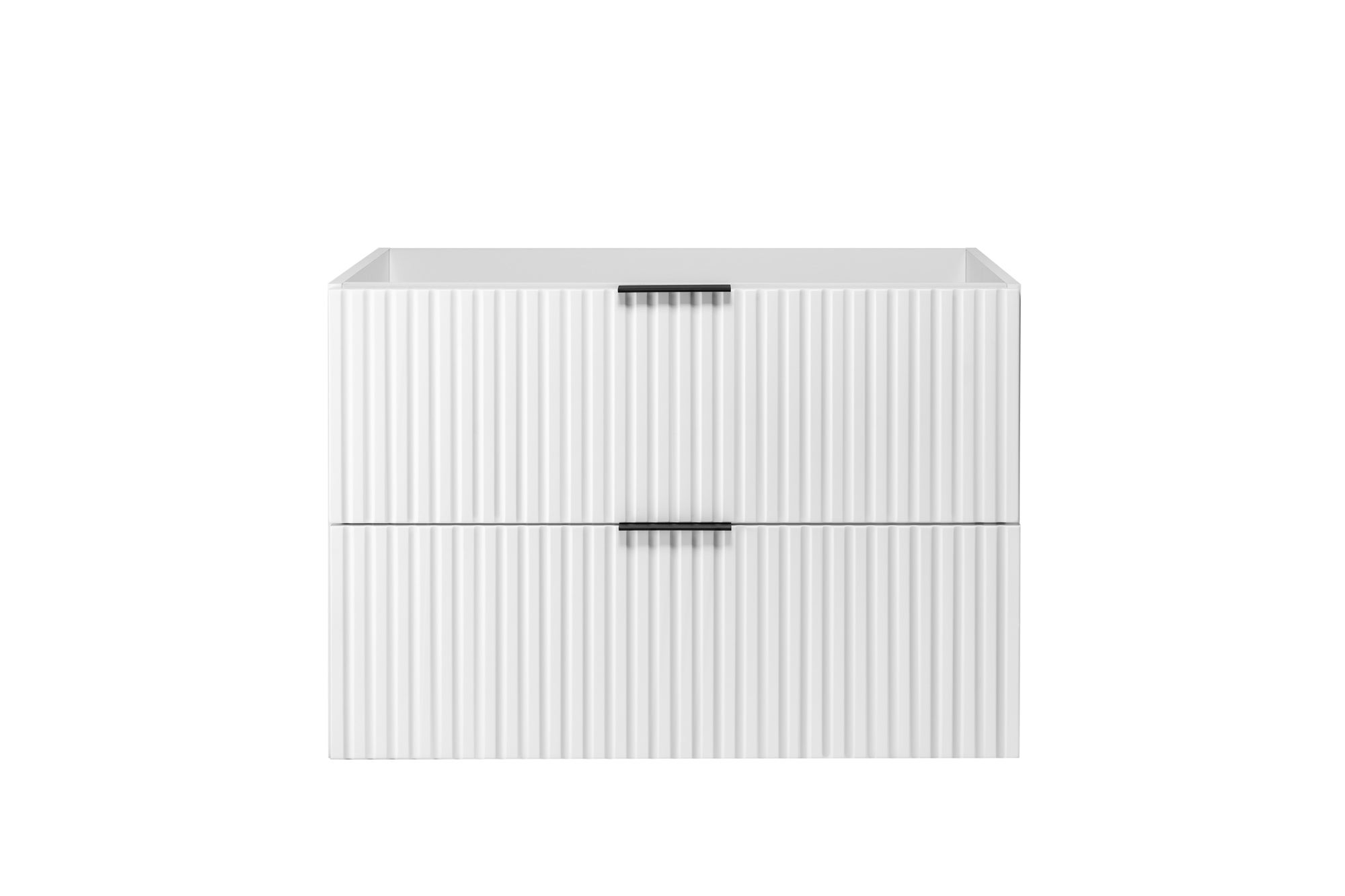 Szafka łazienkowa FLOW 120 cm biała z regałami dąb craft blat ryflowany front - 6