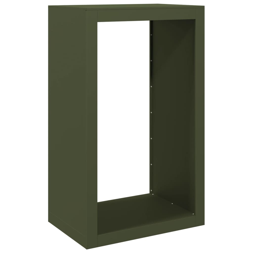 Porte-bûches | Portant de bois de chauffage vert 60x40x100 cm acier CFW379111 - 6