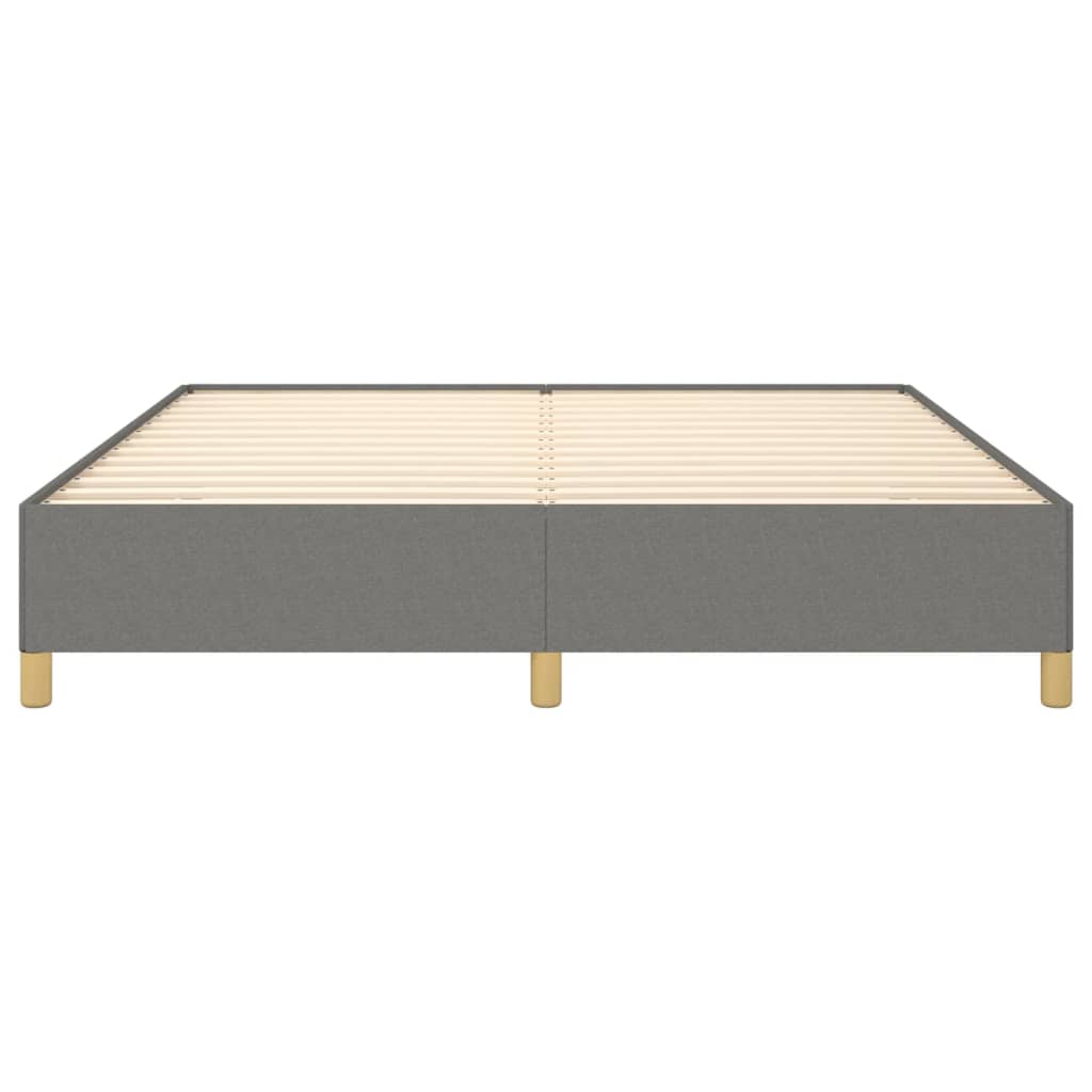 Cadre de lit sans matelas gris foncé 160 x 200 cm tissu - 5