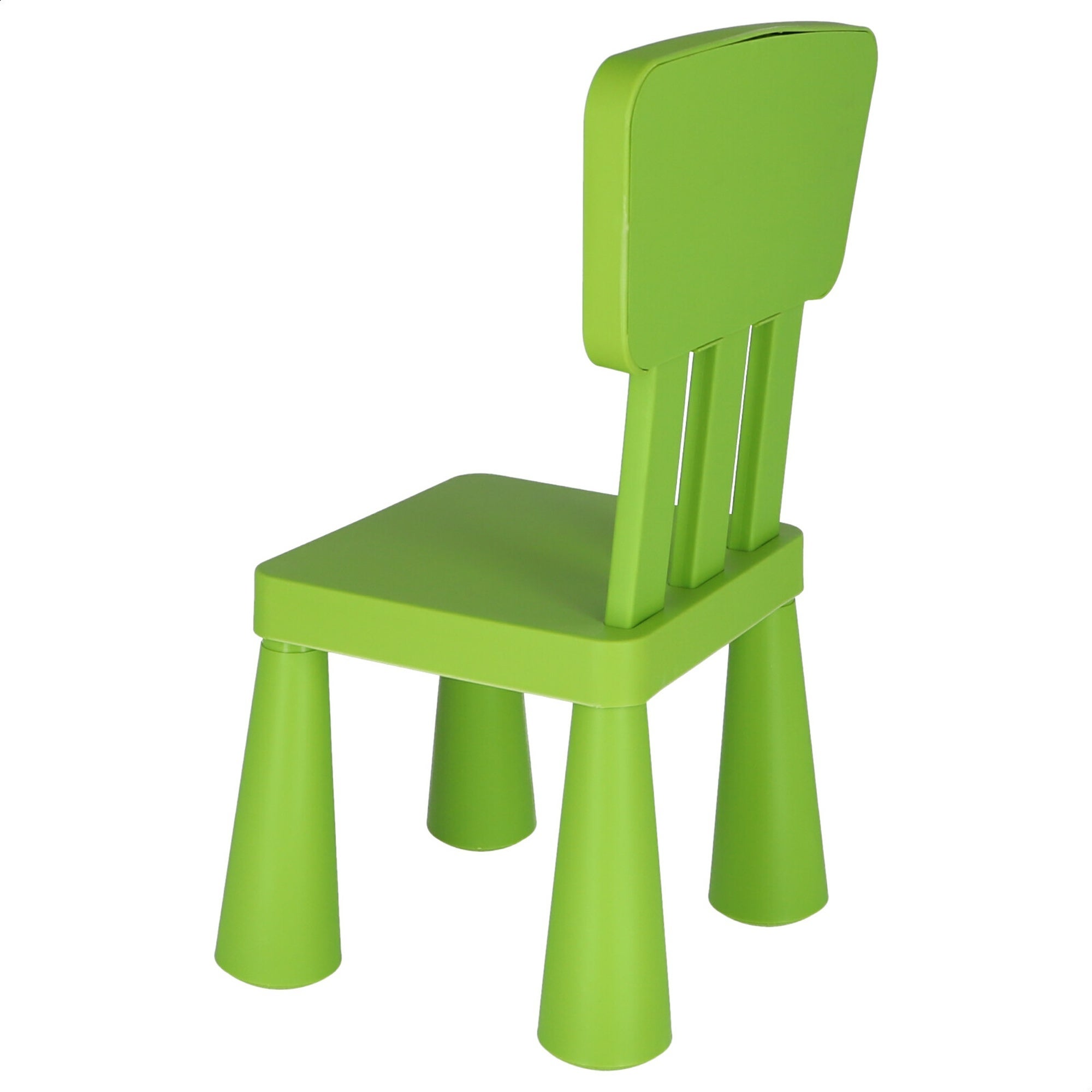 Meubles de maison et décoration de chaise pour enfants verts en plastique fort et résistant, l: 38 cm x f: 35 cm x h: 67 cm - 3