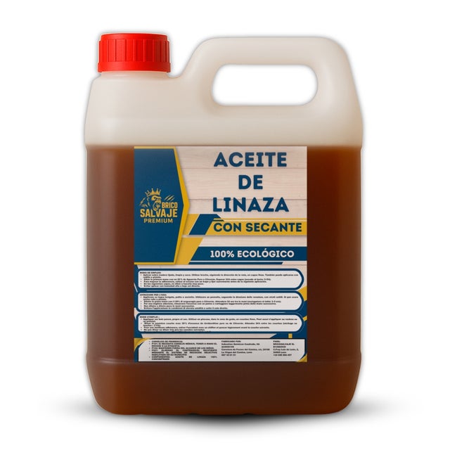 BRICOSALVAJE PREMIUM Huile de Lin avec Siccatif pour Bois | 5 L