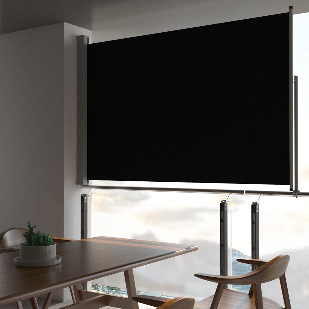 Toldo lateral | toldo parasol retráctil para patio 160x300 cm negro cfw74634