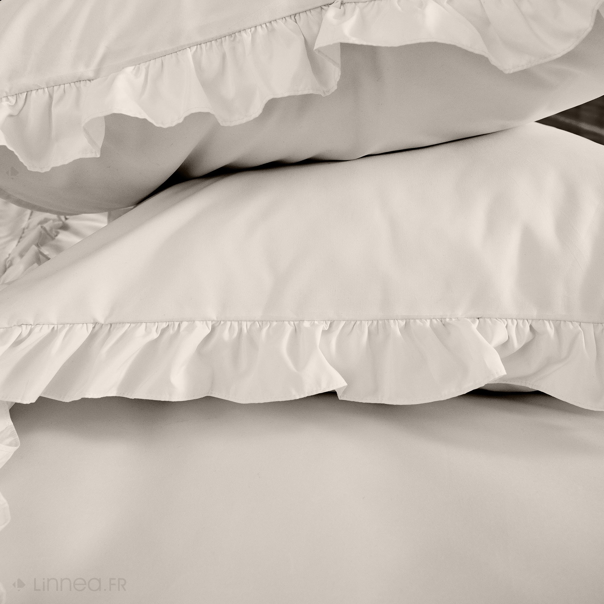 Parure de lit 240x220 FALBALA polyester microfibre Beige - 3