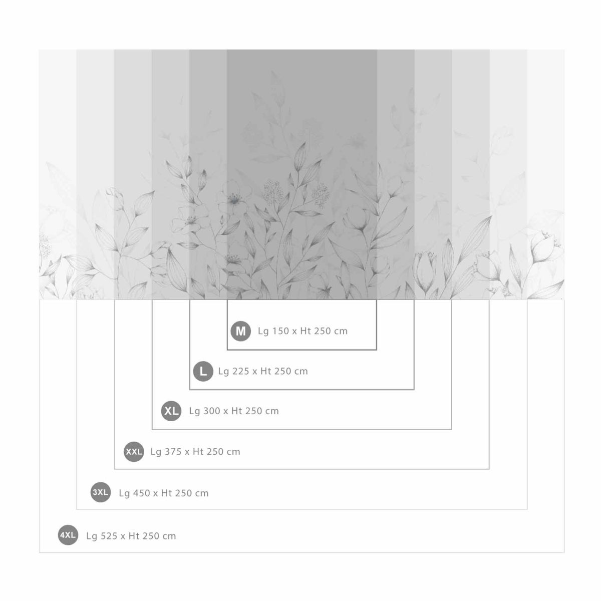 Carta da parati panoramica primaverile Bianco e nero 300x250cm - 4