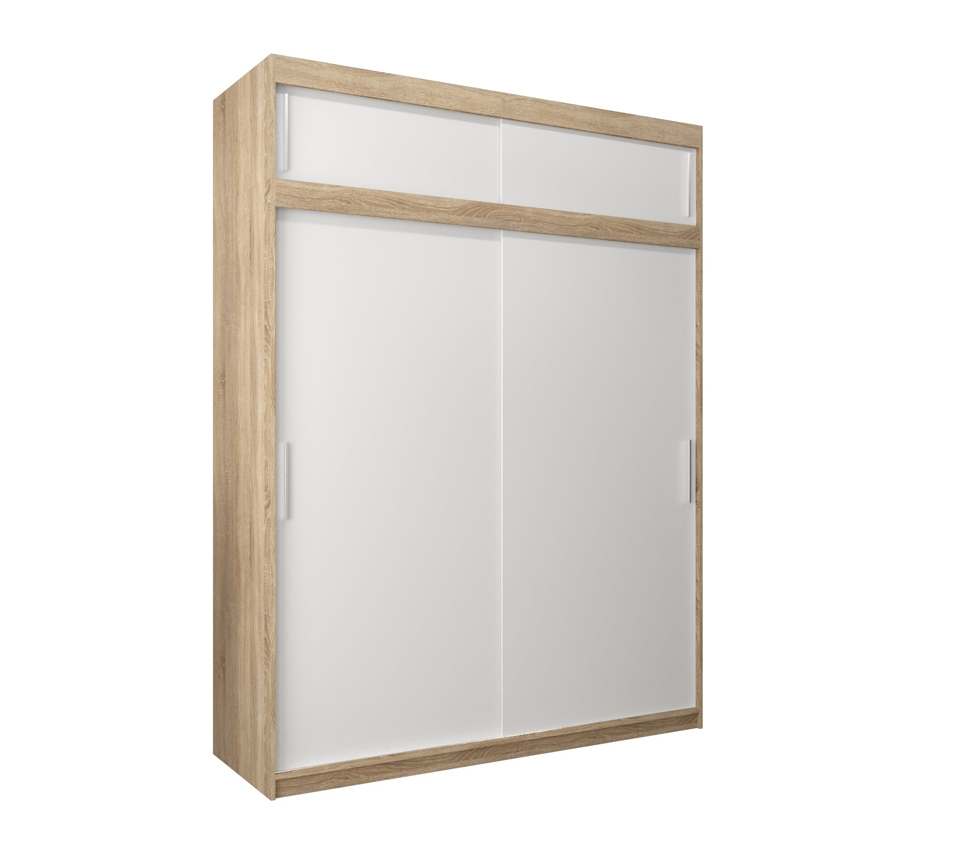 Szafa przesuwna z nadstawką garderoba TOKYO 180 x 62 x 240 cm Sonoma + Biały - Abiks Meble