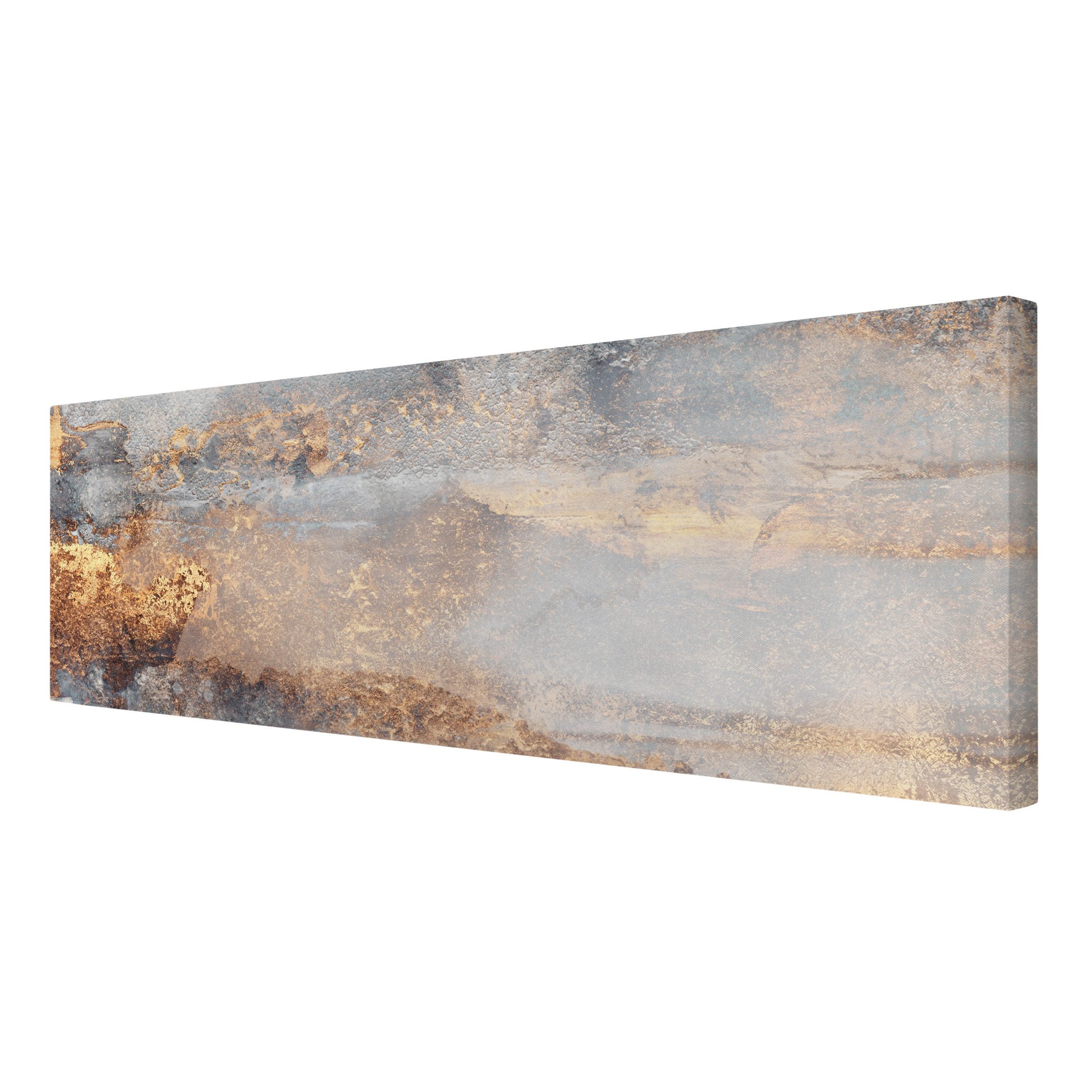 Impression sur toile tableau sur toile châssis gris art à motifs abstrait peinture 54 cuisine chambre à coucher salon couloir 150 x 50 cm - 6