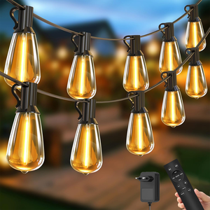 Catena Luci LED Per Esterni 30 Metri Con 54 Lampadine Edison ST38 Infrangibili - Luce Calda, Impermeabile P65, Per Giardino, Terrazzo, Balcone, Natale - 2