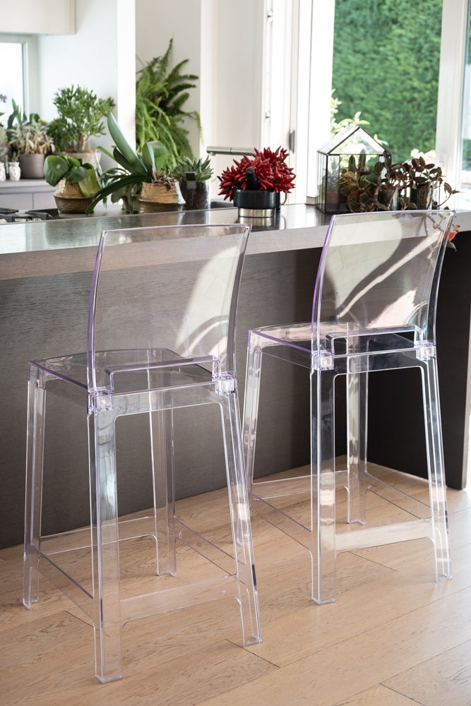 Policarbonato Trasparente Sgabello Da Bar Trasparente Coppia Di