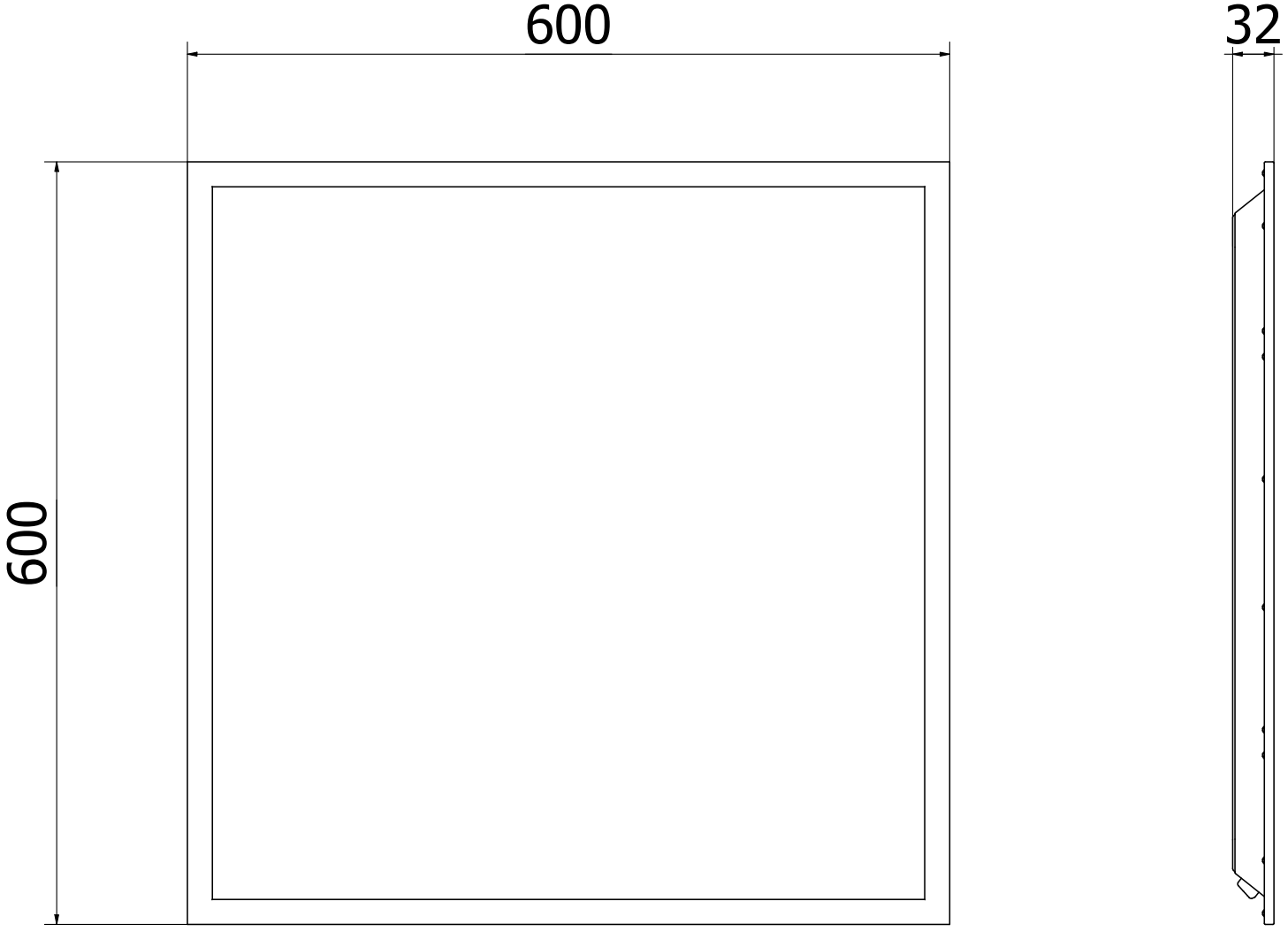 Mexen Brill panou LED încastrat 60 x 60 cm, 40W, Lumină rece - 6500K ...