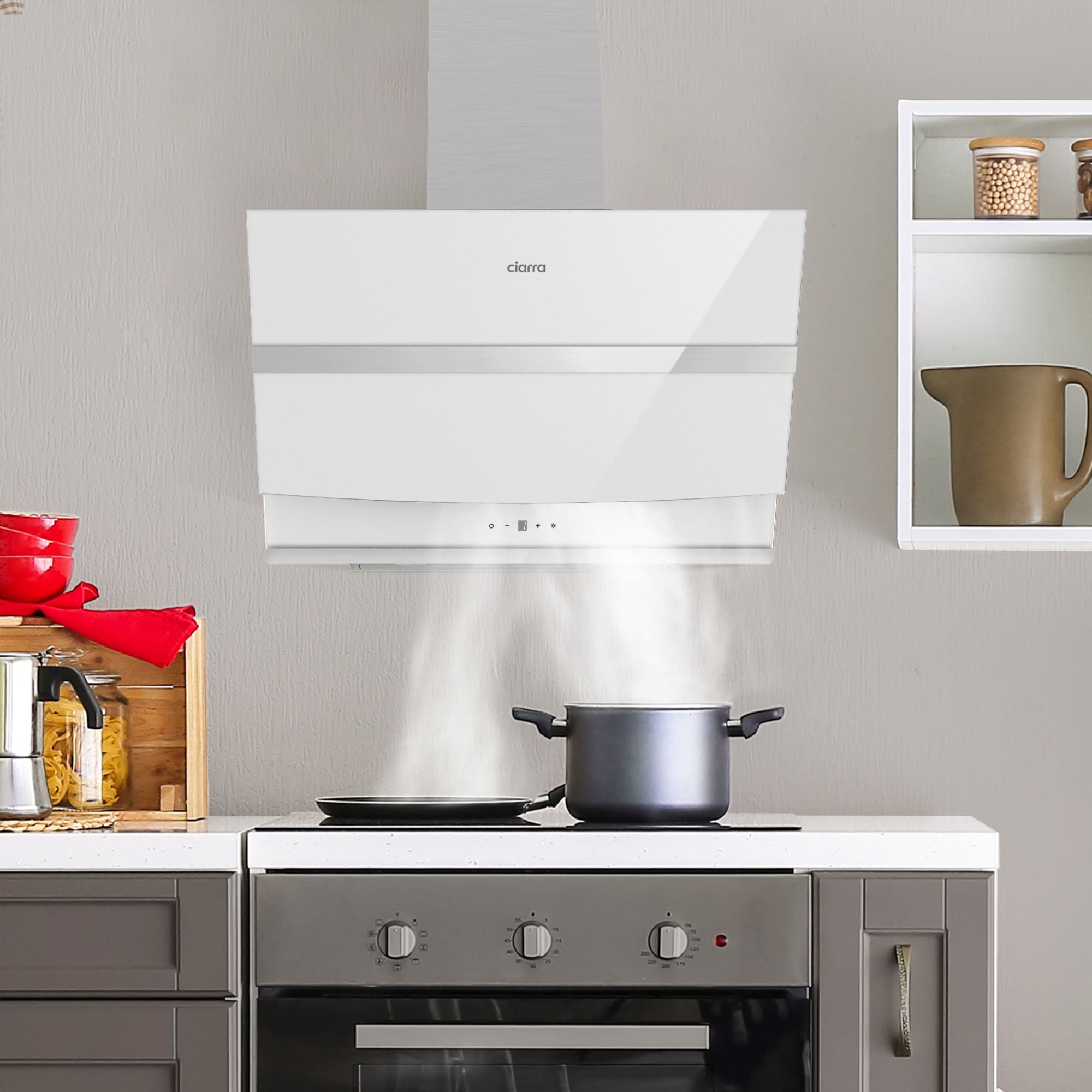 CIARRA Exaustor Táctil 60cm com Booster 650m3/h Controle APP Vidro Branco VM6736NW - 5