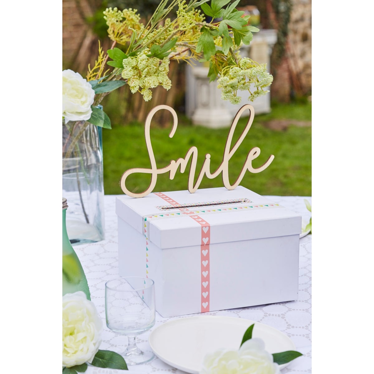 MegaCrea Urne Carrée Blanche Carton 24,5 Cm – Cagnotte Mariage, Baptême, Anniversaire à Décorer