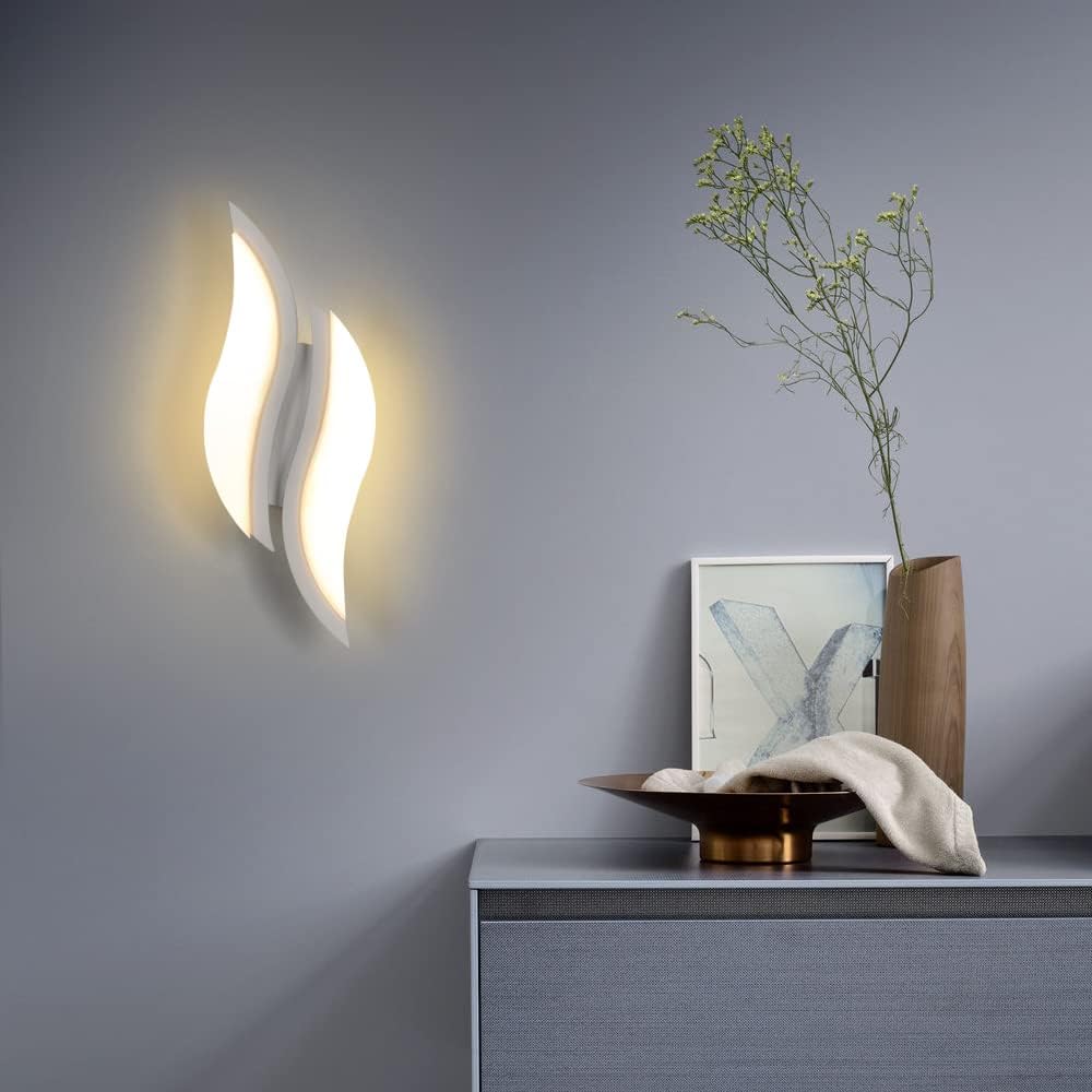 COMELY Lámpara de Pared para interiores,Diseño moderno de 12 W, luz LED Blanca cálida para Dormitorio y sala de estar, 3000 K, 30 x 11,5 x 4,5 cm. - 4