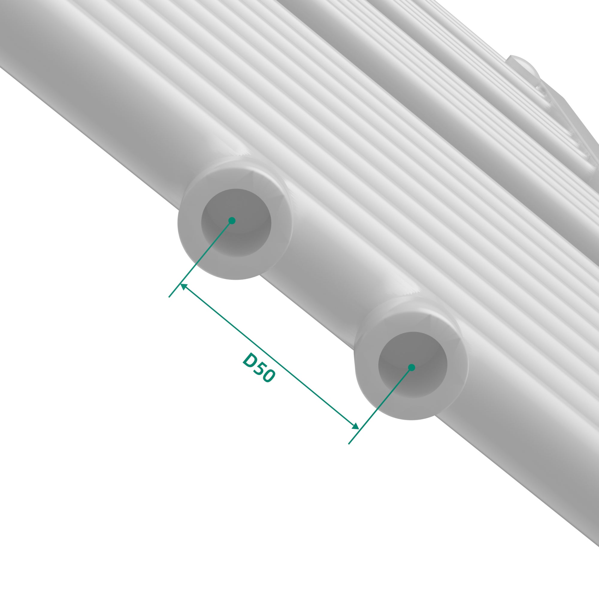 Radiador toalheiro de parede Voss 500 W 21 tubos de aço 120x50cm - Branco [neu.haus] - 5